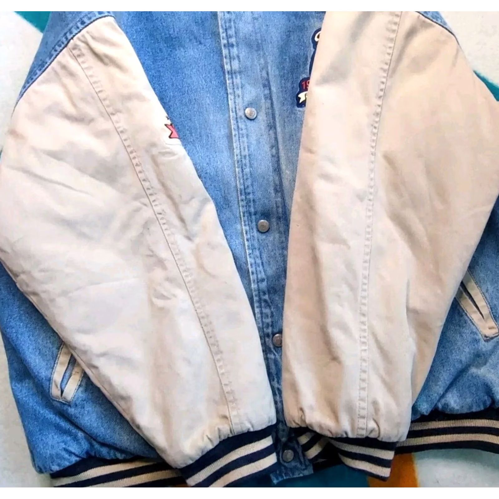 Denime VINTAGE Winnie The Pooh Jacket Varsity Bomber Letterman Denim Quilt Lined XL Mens Size US XL / EU 56 / 4 - 8 Thumbnail