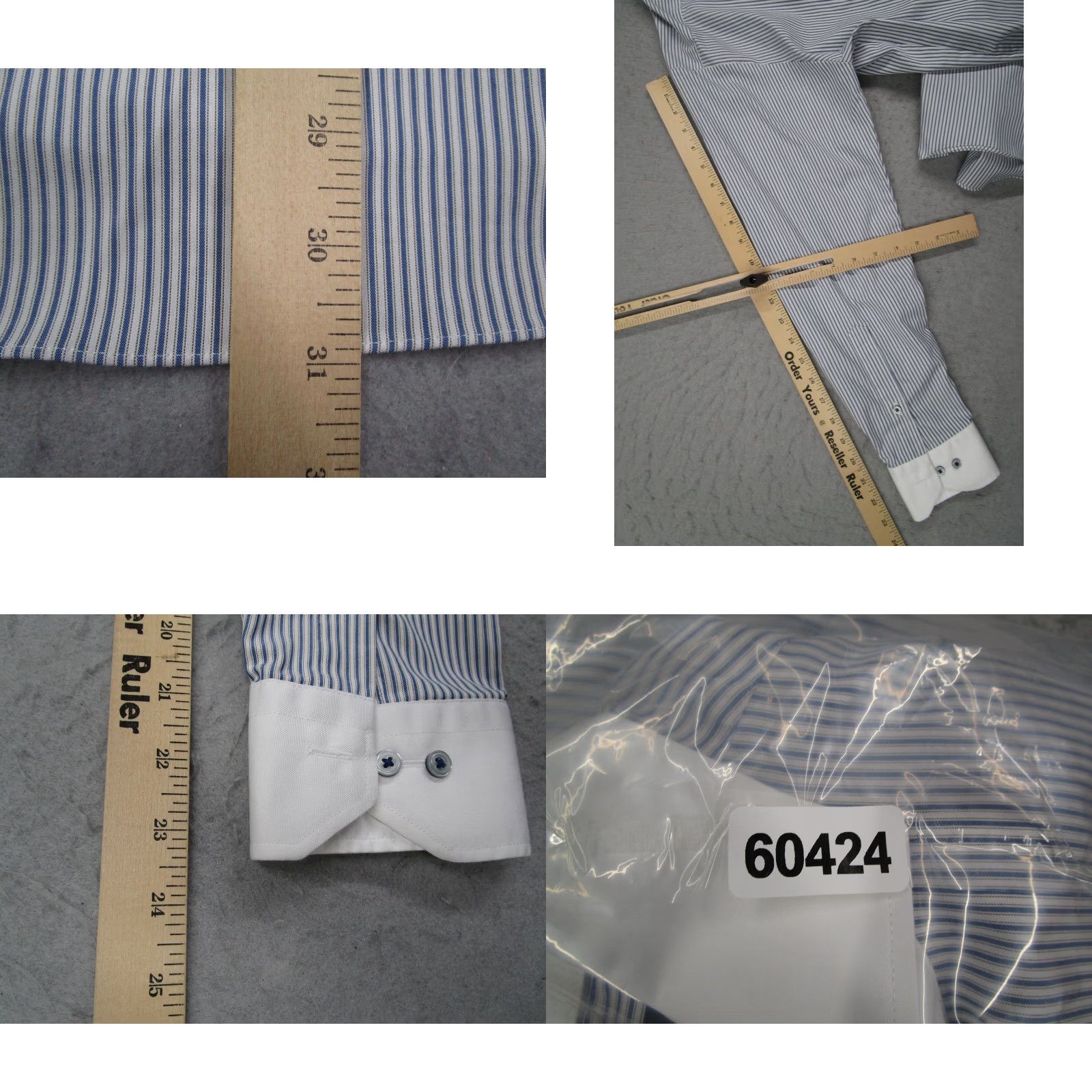 Vintage Hiromichi Nakano Shirt Men L Blue Stripe Slim Contrast Collar Long Sleeve Size US L / EU 52-54 / 3 - 8 Thumbnail