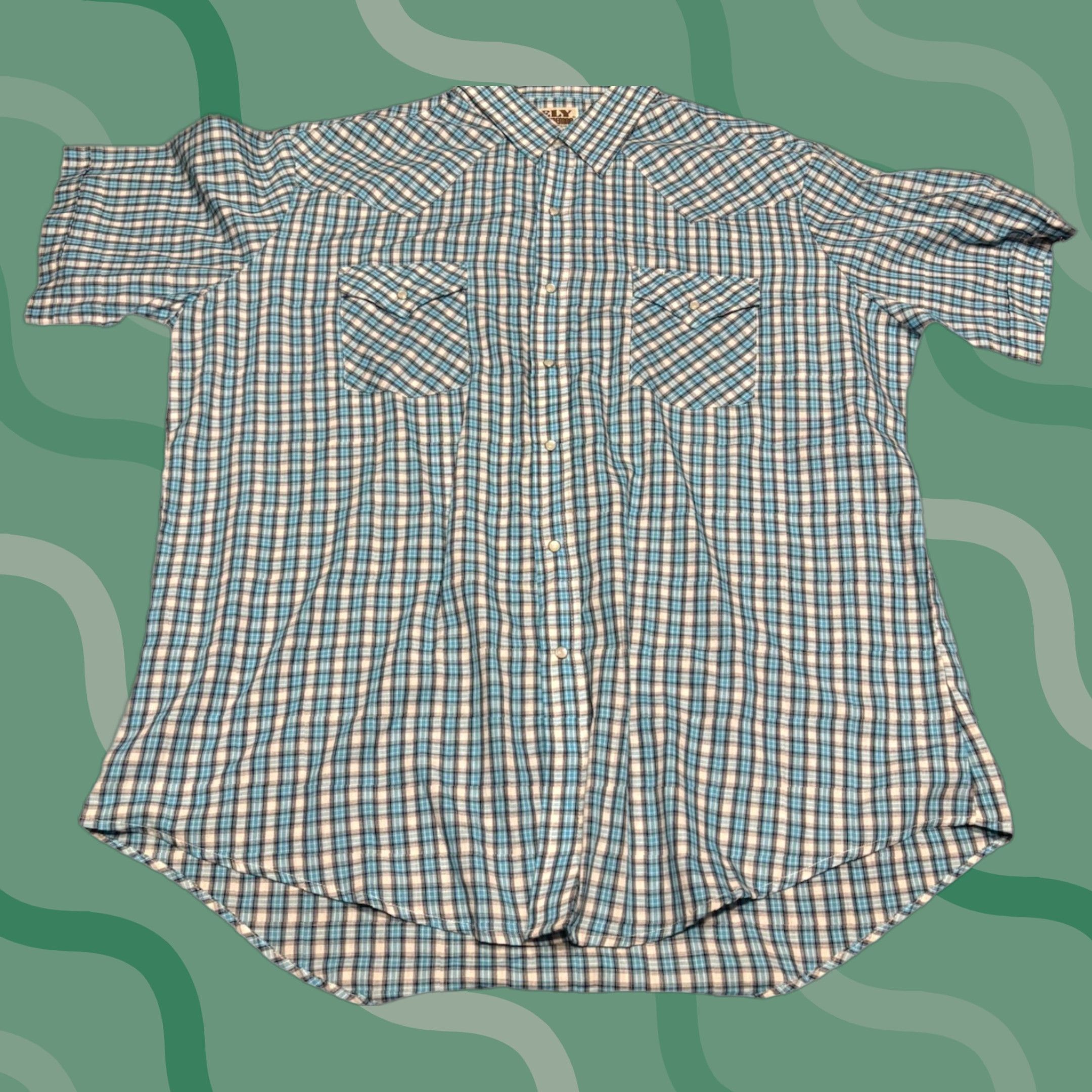 Vintage Vintage Ely Cattleman Shirt Mens 2XL Western Pearl Snap Short Sleeve Plaid D3 Size US XXL / EU 58 / 5 - 1 Thumbnail