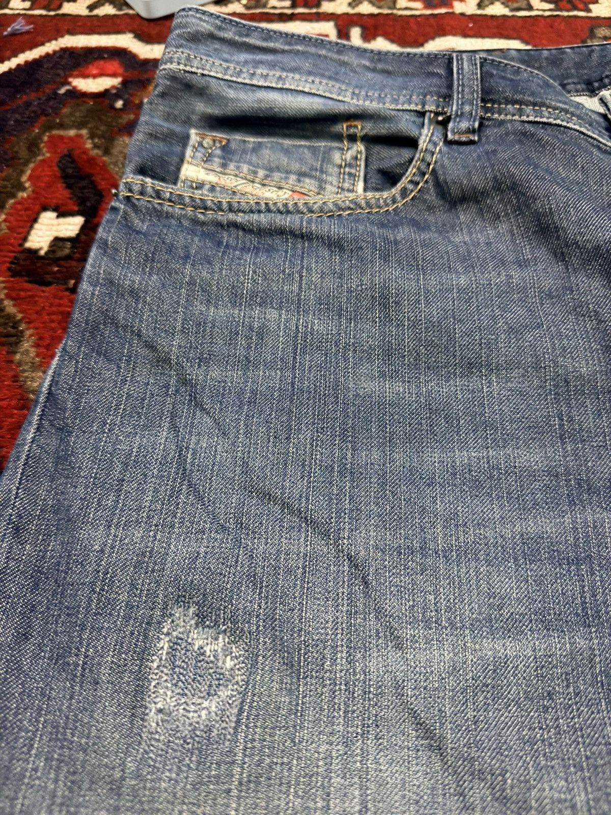 Diesel Diesel Waykee Regular Straight Repaired Distressed Denim Size US 35 - 6 Thumbnail