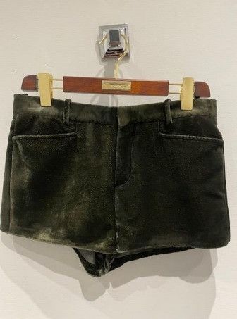 Tom Ford o1w1db10525 SH0059 Velvet Mini Short in Green Size 26" / US 2 / IT 38 - 1 Preview