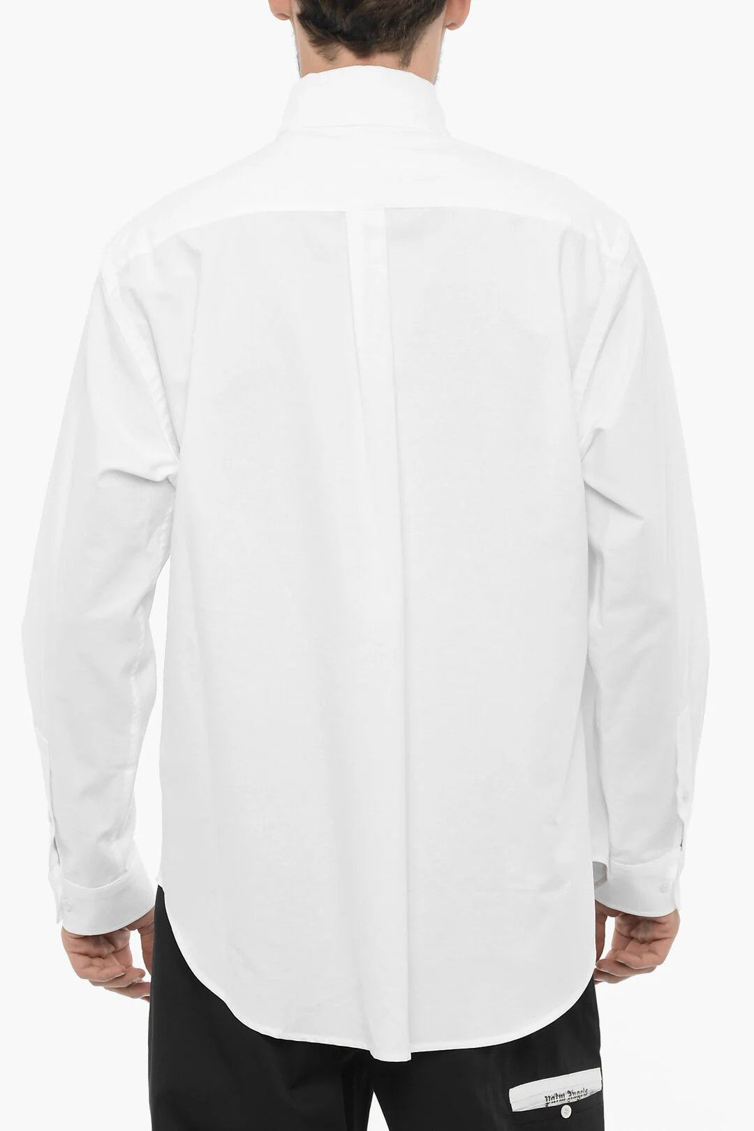 Palm Angels og1mm0226 Button-Down Cotton Piqué Shirt in White Size US M / EU 48-50 / 2 - 2 Thumbnail