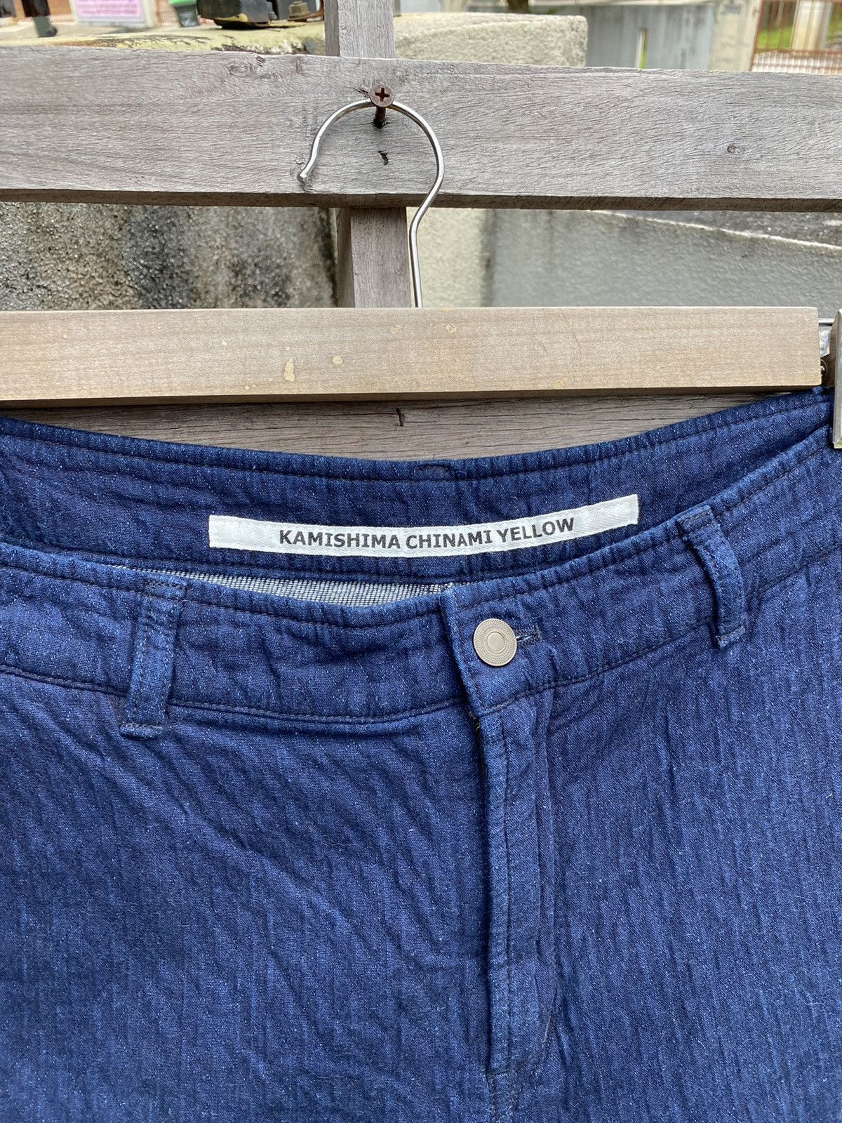 Japanese Brand Vintage Indigo Pants Kamishima Chinami Yellow Size US 31 - 4 Thumbnail