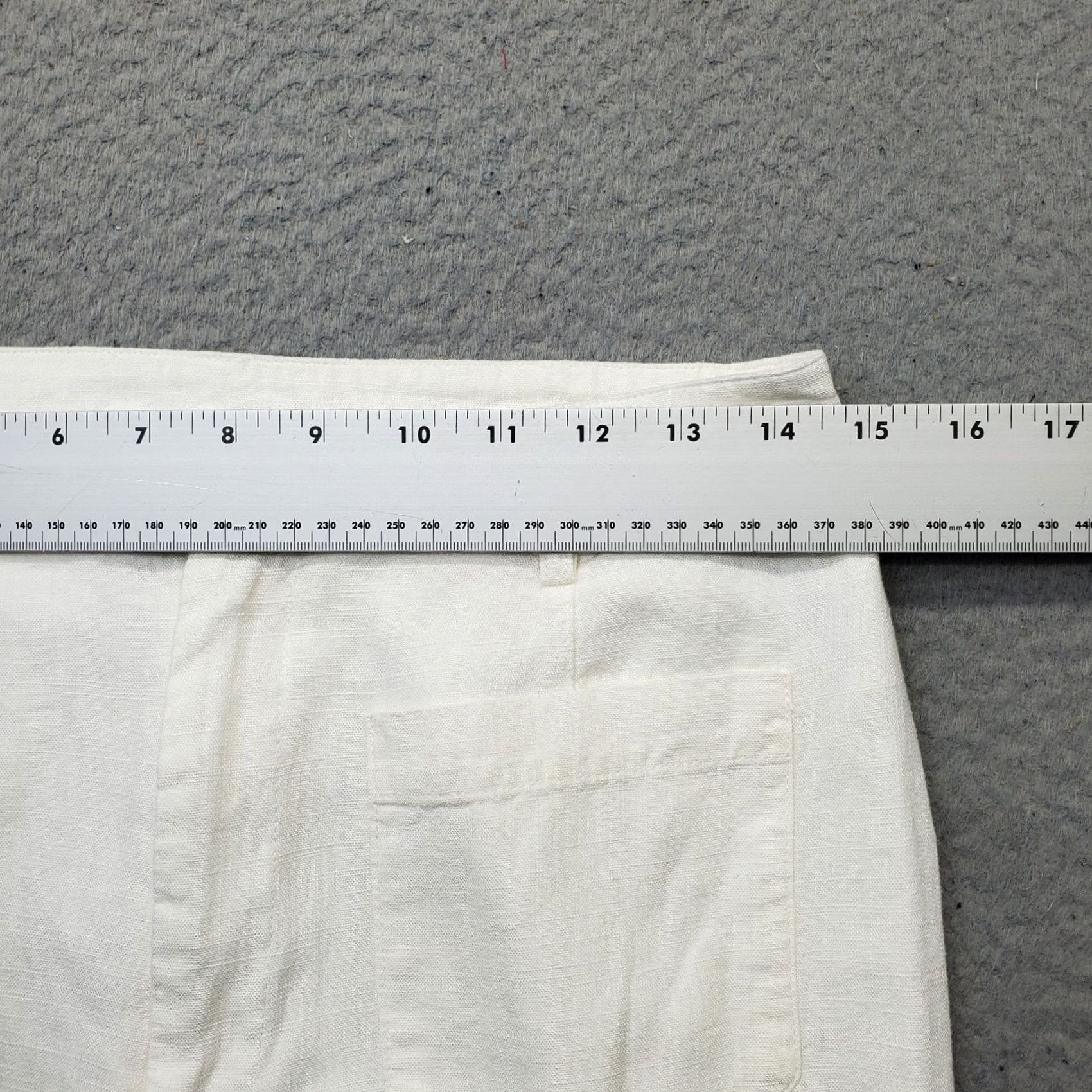Vintage Halogen Trouser Pants Womens Small White Linen Blend Patch Pocket Wide Leg Lined Size 28" / US 6 / IT 42 - 7 Thumbnail