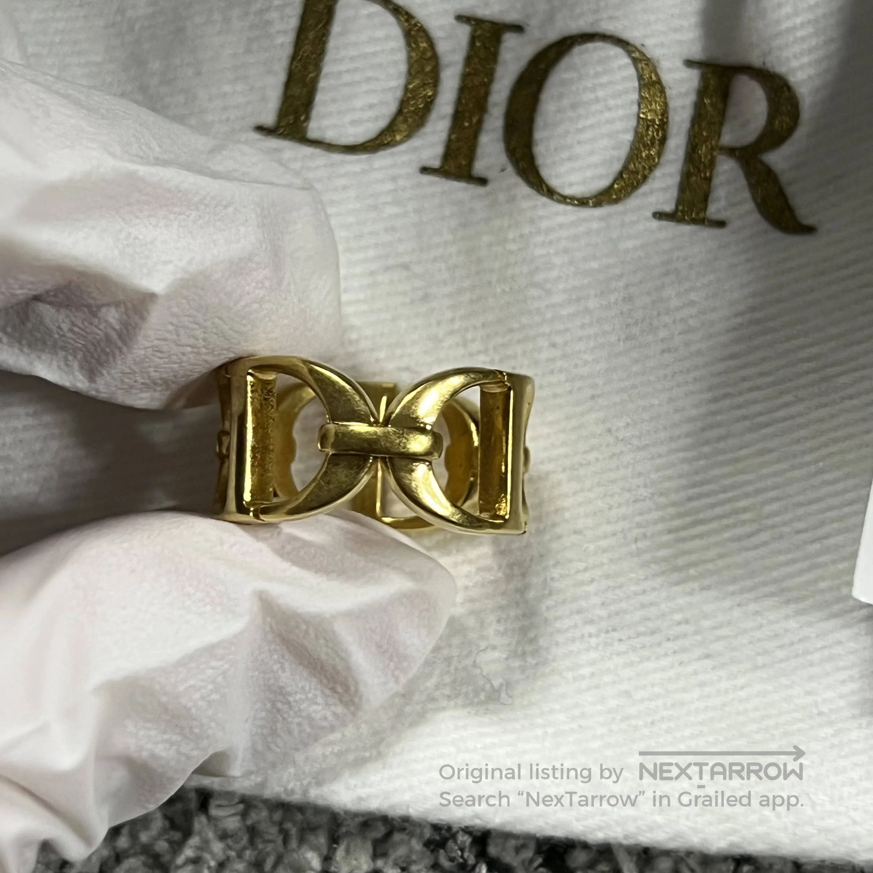 Dior Dior size s CD logo: A stylish, minimalist metal ring| Size ONE SIZE - 3 Thumbnail