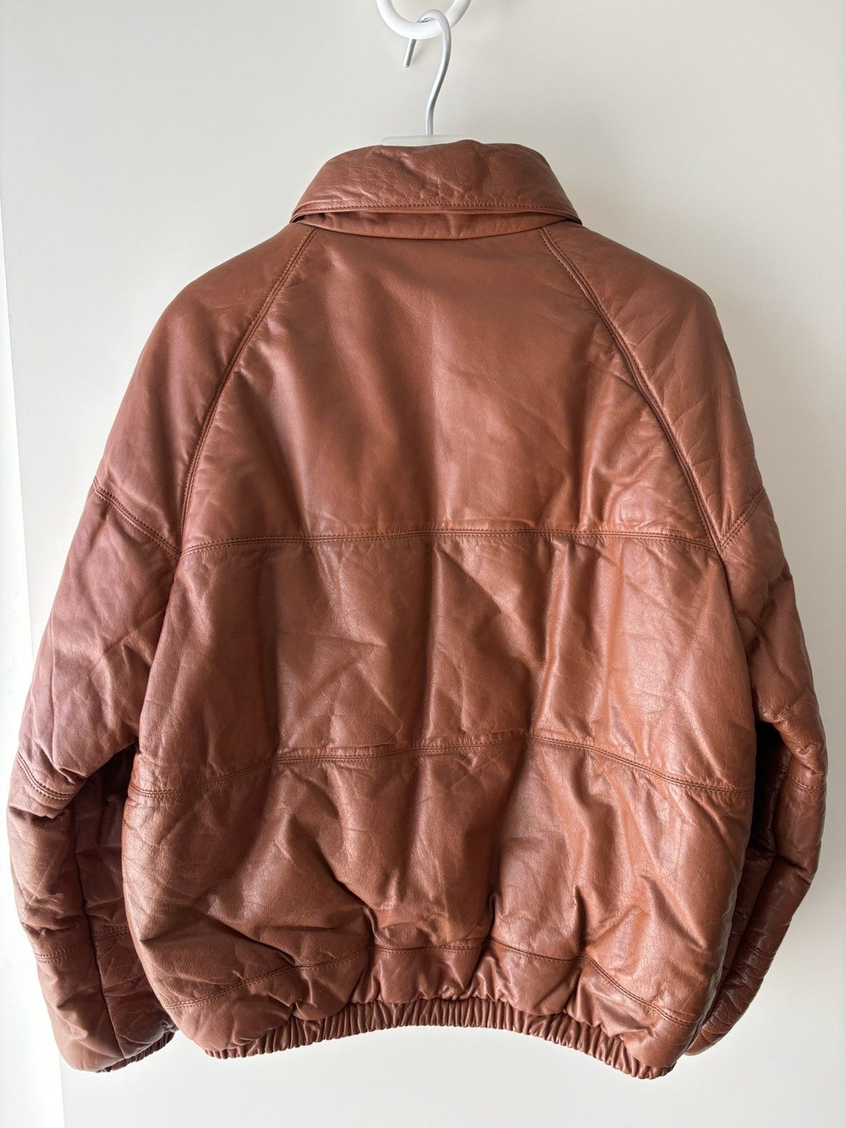 Japanese Brand × Vintage Vintage Cropped Cowhide Leather Puffer Jacket Size US S / EU 44-46 / 1 - 2 Thumbnail