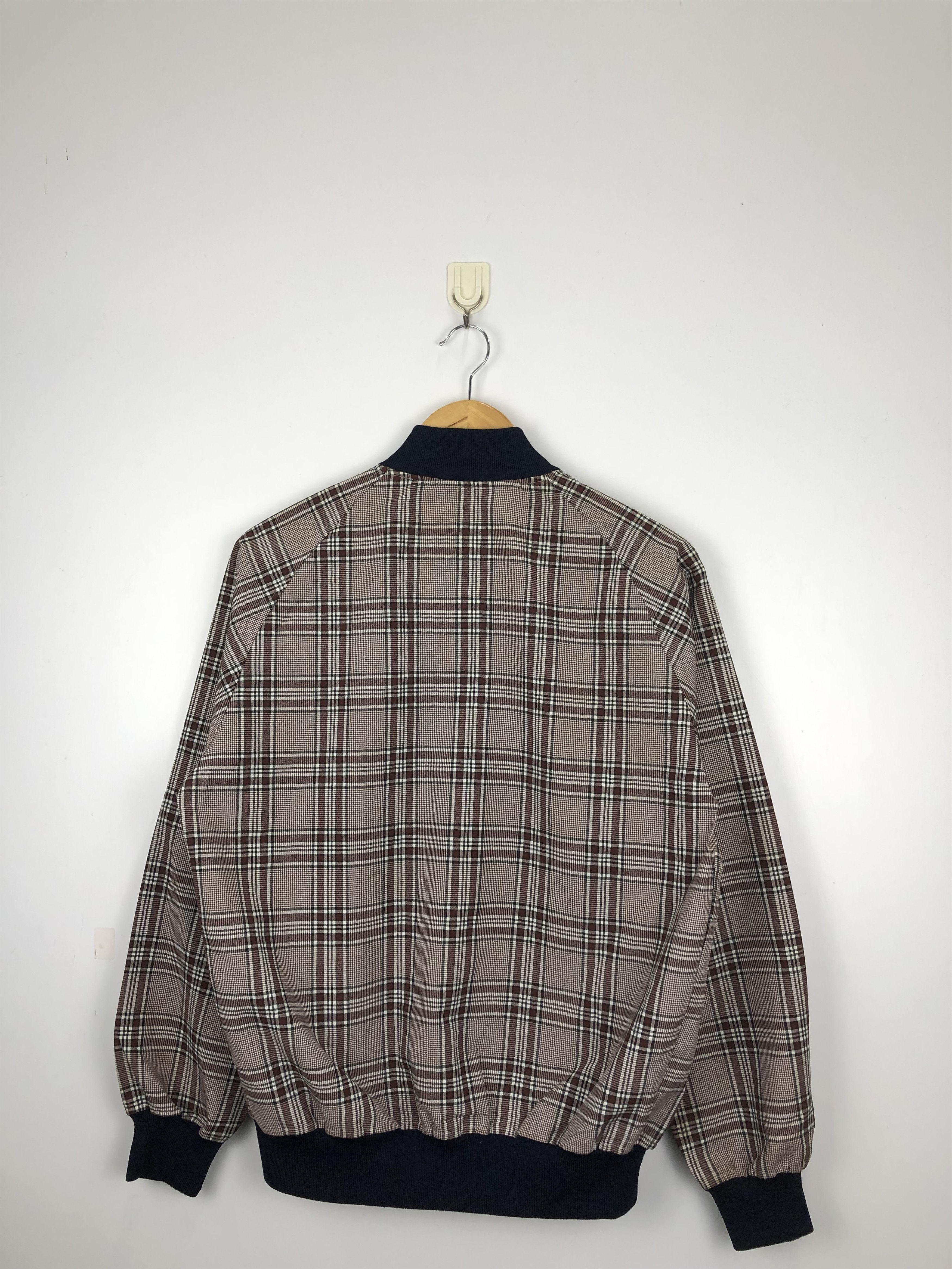 Vintage Vintage 90s Japanese Brand Zipper Checkered Varsity V0431 Size US L / EU 52-54 / 3 - 3 Thumbnail