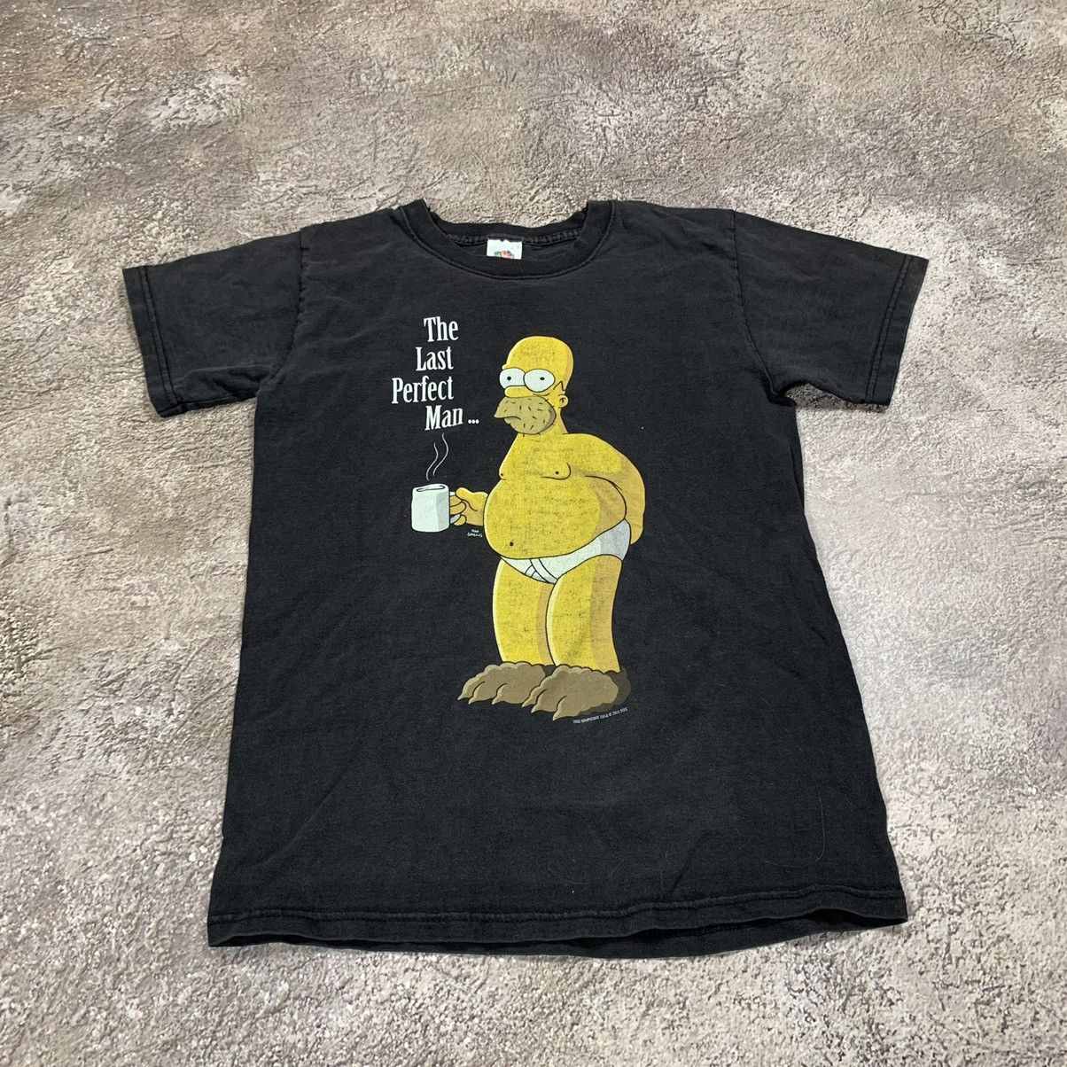 Vintage VINTAGE 90S HUMOR TEE SIMPSONS HOMER THE LAST PERFECT MAN Size US S / EU 44-46 / 1 - 2 Thumbnail