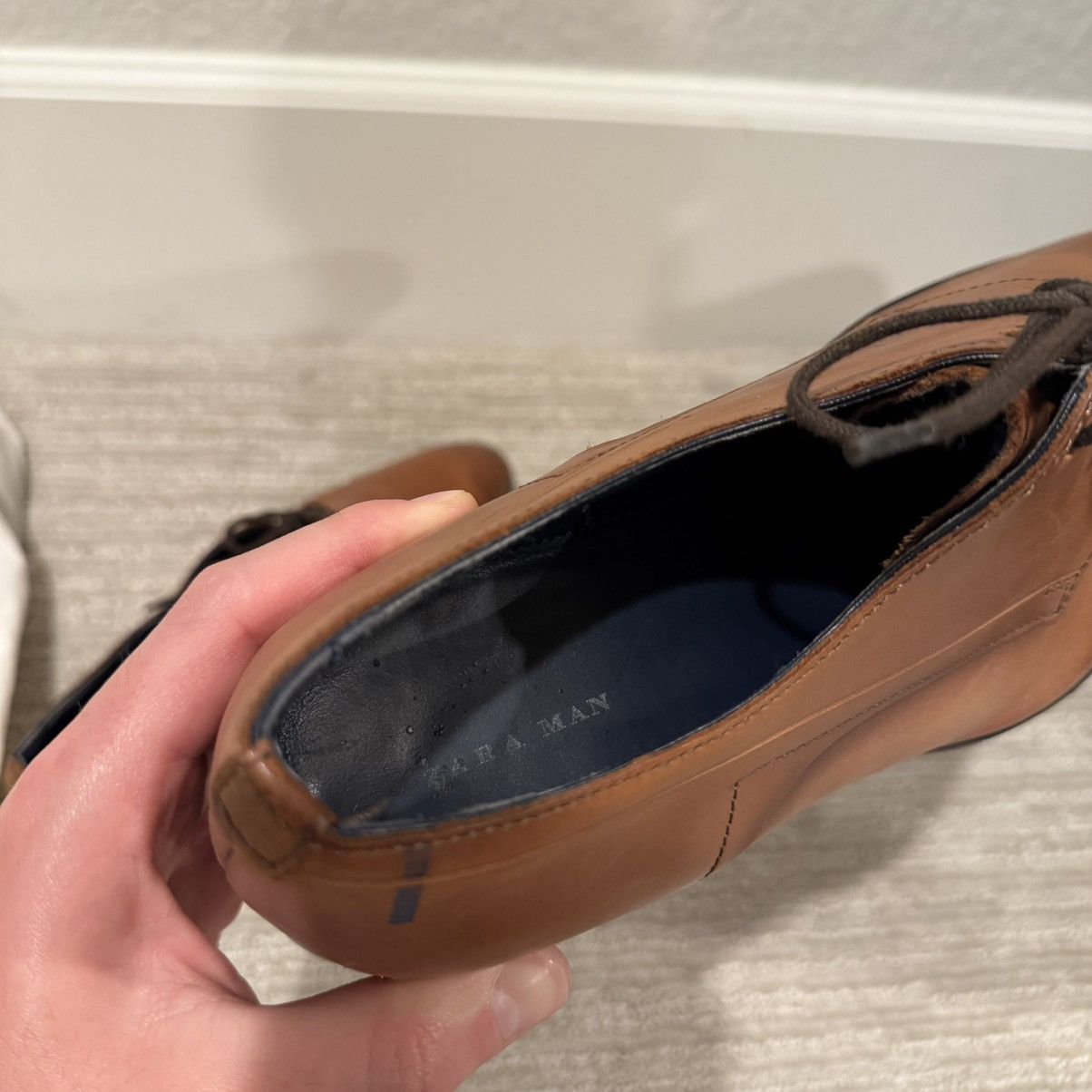 Zara Zara Man Modern Essentials Tan Leather Dress Shoes Size 11 Size US 11 / EU 44 - 10 Thumbnail