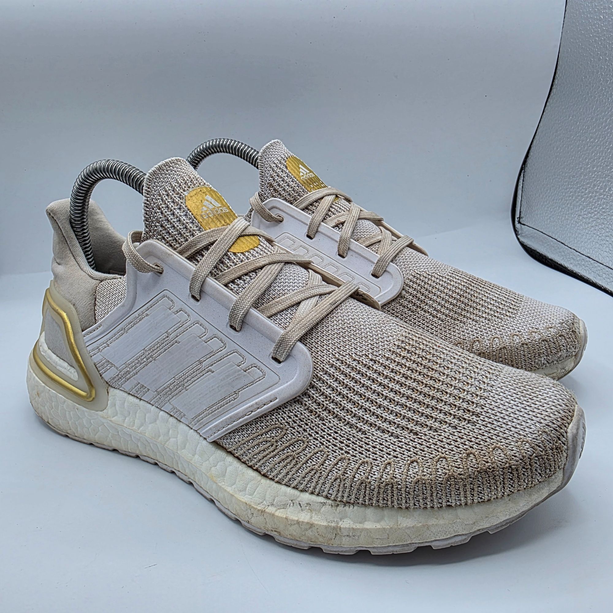 Adidas Ultraboost 20 Womens size White Gold Athletic Shoes