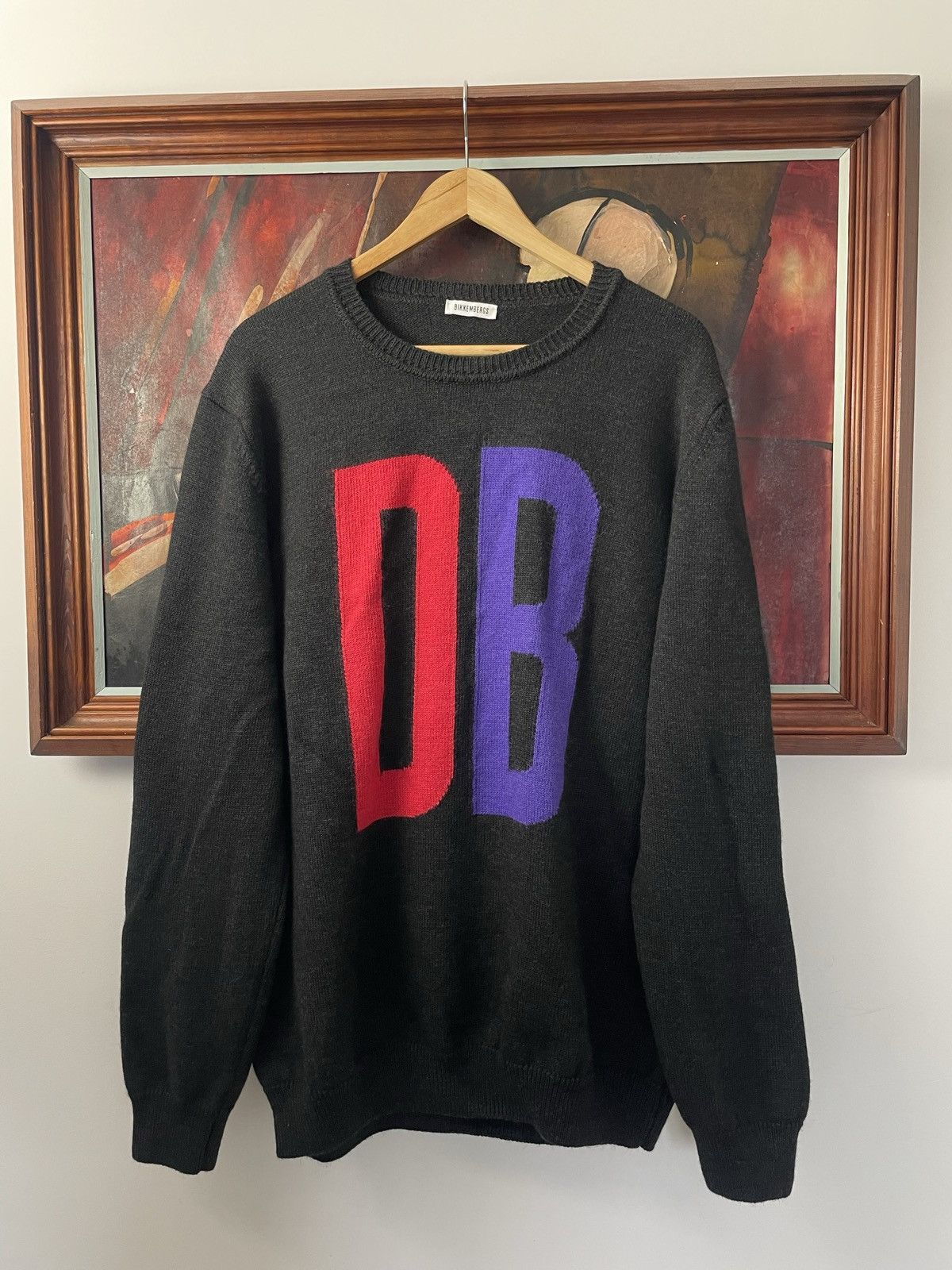 Dirk Bikkembergs Dirk Bikkembergs Wool Sweater Designer Belgium Big Logo Rare Size US XL / EU 56 / 4 - 1 Thumbnail