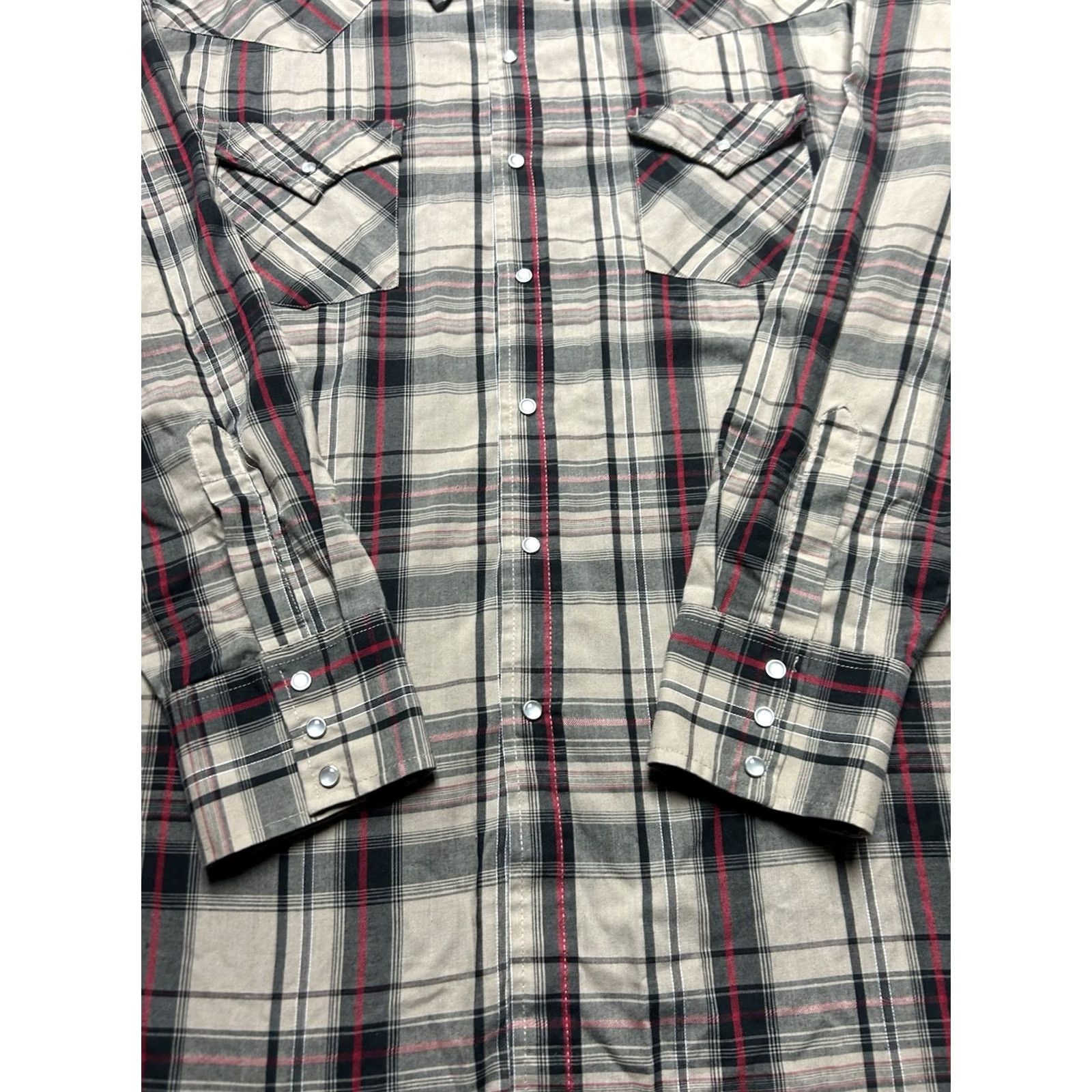 Vintage Ely Cattleman Shirt Long Sleeve Pearl Snap Plaid Western Cowboy Lightweight XXL Mens Size US XXL / EU 58 / 5 - 2 Thumbnail