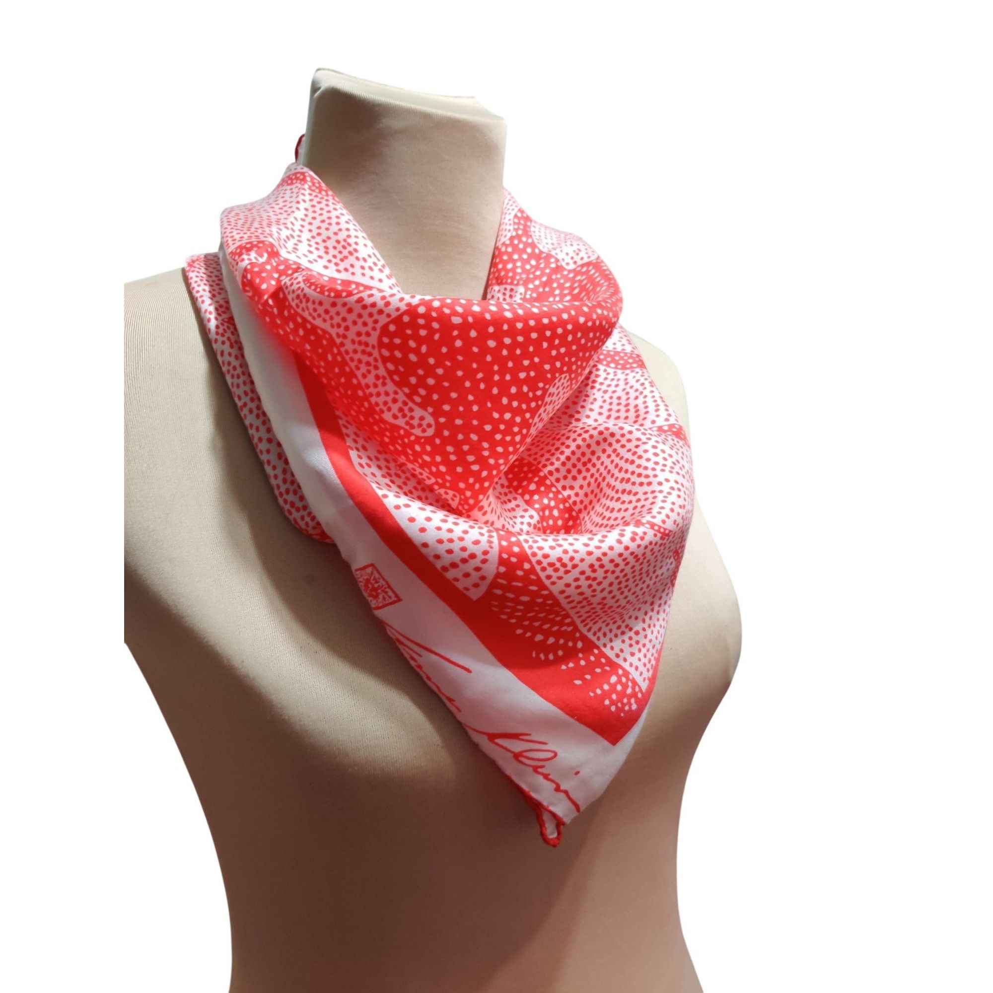 Anne Klein Anne Klein Womens Scarf Red Abstract Lion Square Lightweight Size ONE SIZE - 12 Thumbnail