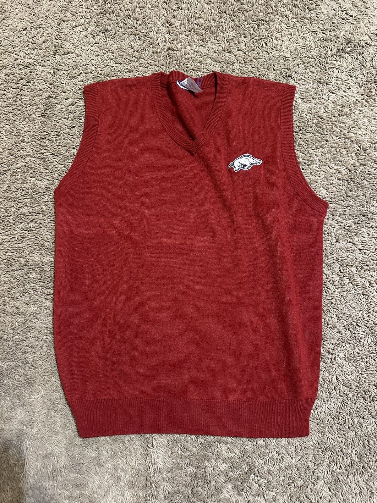 NCAA × Vintage Vintage NCAA Arkansas Razorback vest sweater 90s size large Size US L / EU 52-54 / 3 - 1 Thumbnail