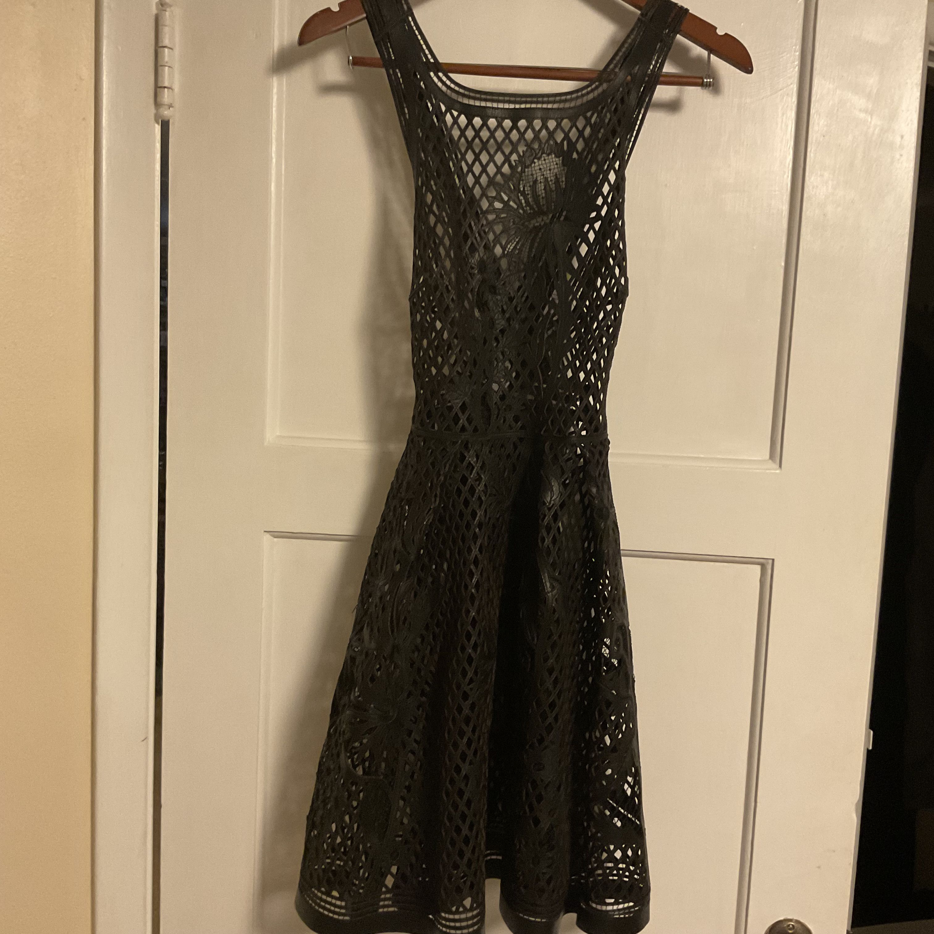 Dior NWT Christian Dior lambskin leather Black dress Eyelet Laser Size M / US 6-8 / IT 42-44 - 3 Thumbnail