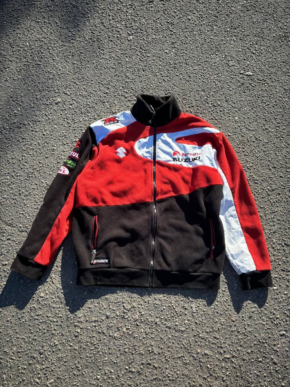 Japanese Brand × Vintage Vintage Y2K Suzuki full zip fleece Racing Motosport Size US XL / EU 56 / 4 - 1 Thumbnail