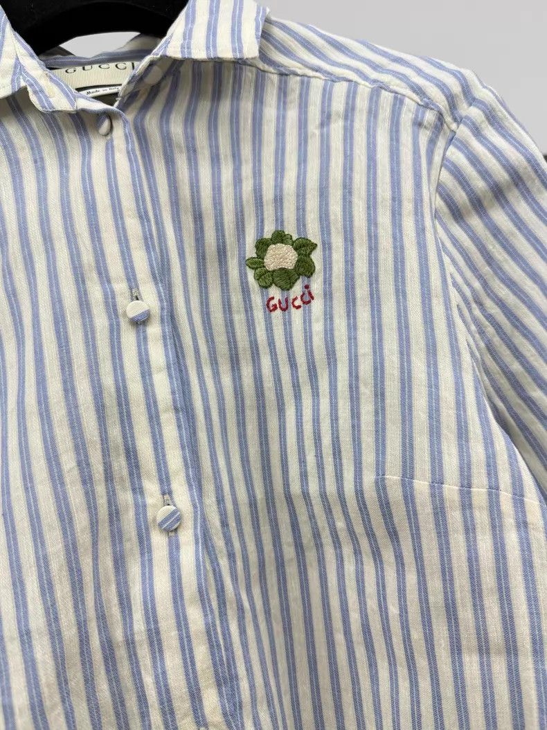 Gucci Gucci Blue and white color-block striped shirt Size M / US 6-8 / IT 42-44 - 2 Thumbnail