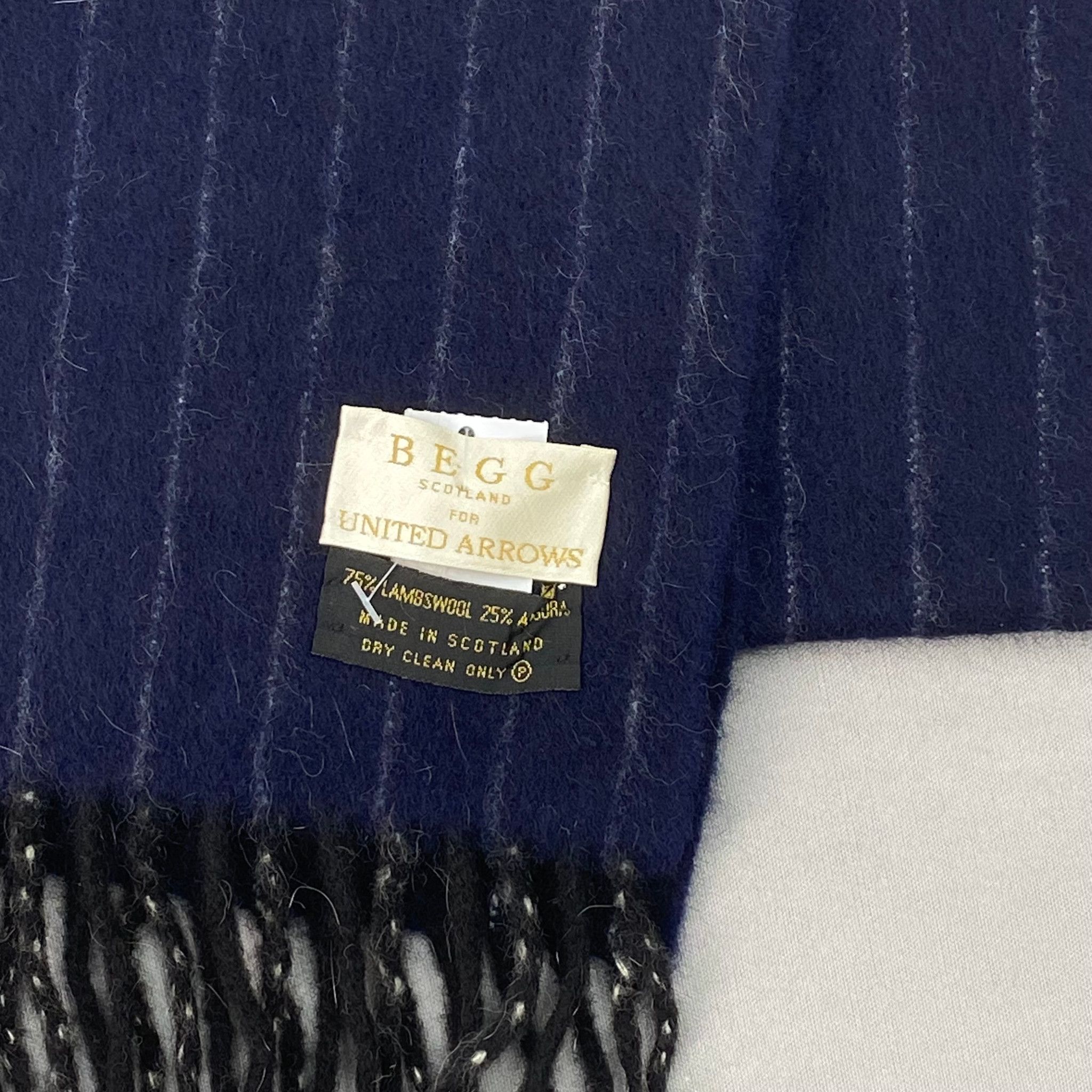 Japanese Brand Vintage Begg Scarf Muffler Wool Winter Fringe Scarves Size ONE SIZE - 4 Thumbnail