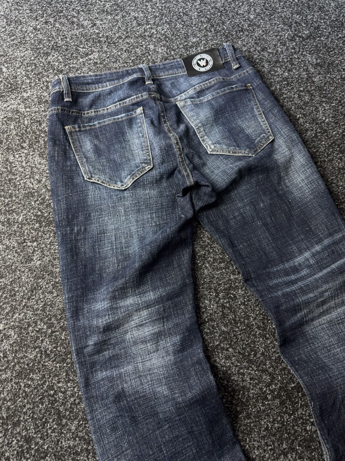WWE Vintage 00s Wrestling WWE Distressed official denim pants Size US 31 - 14 Thumbnail