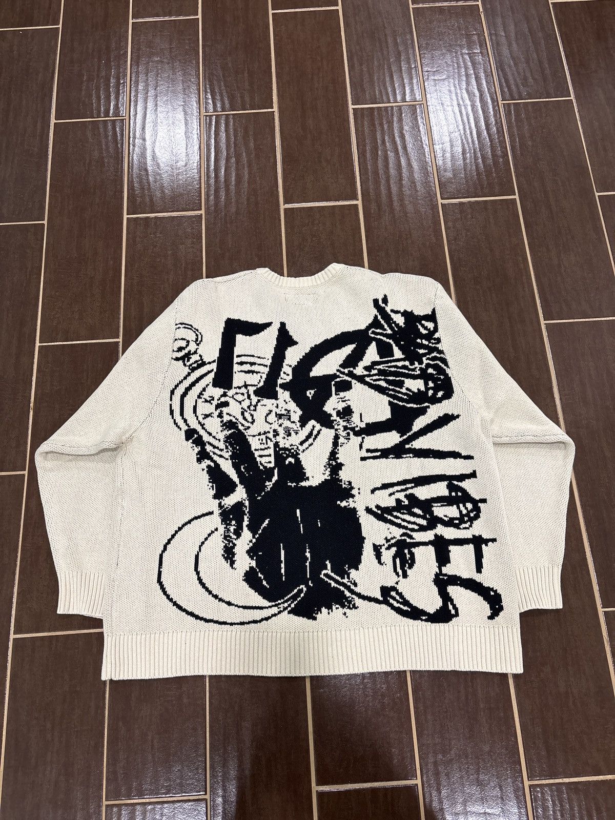 Revenge BRAND NEW Revenge XXXtentacion Collage Knit Sweater Cream XL Size US XXL / EU 58 / 5 - 5 Thumbnail