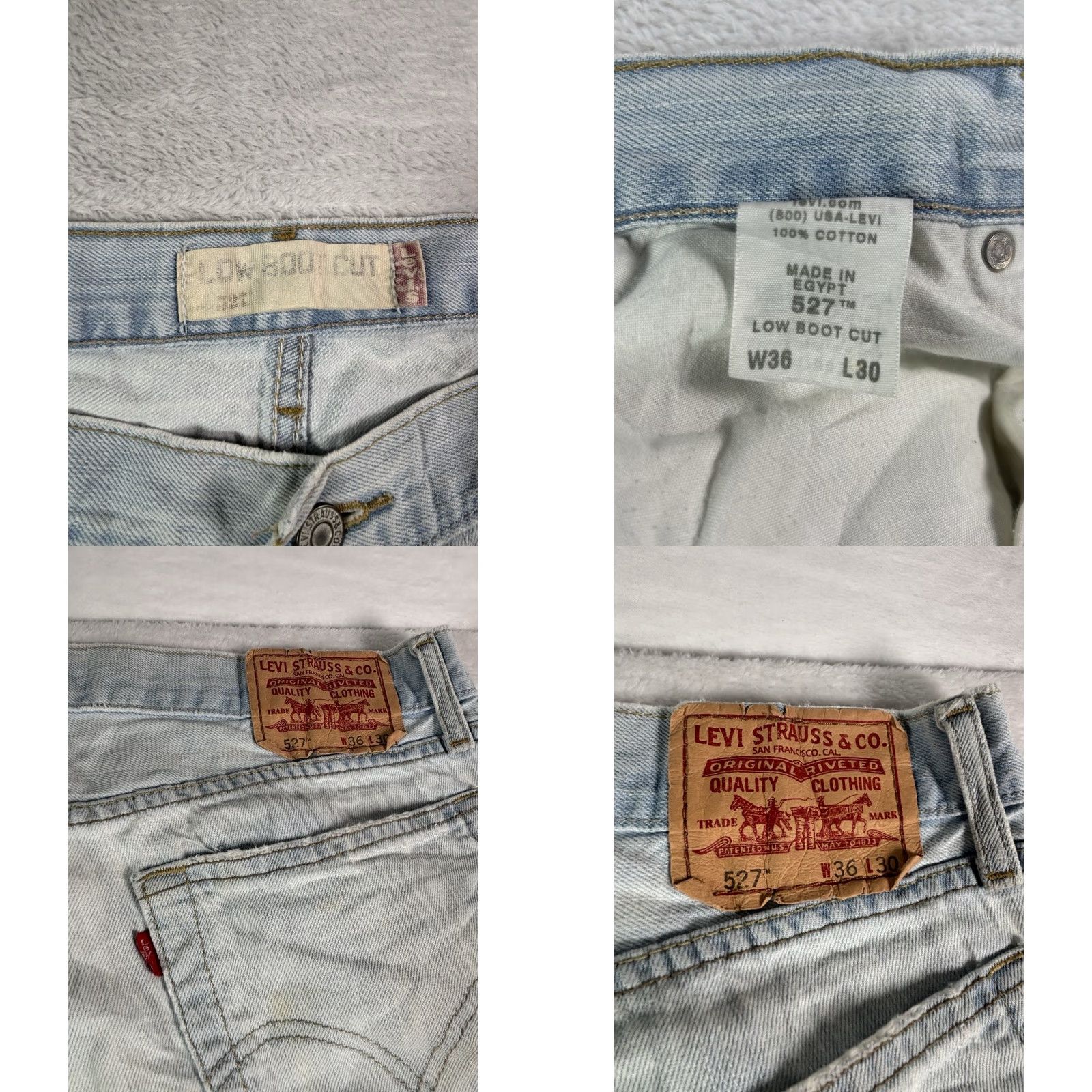 Levi's VINTAGE Levi's 527 Jeans Men 36x30 Light Wash Bootcut Distressed Stained 5-Pocket Denim Blue Size US 36 / EU 52 - 8 Thumbnail