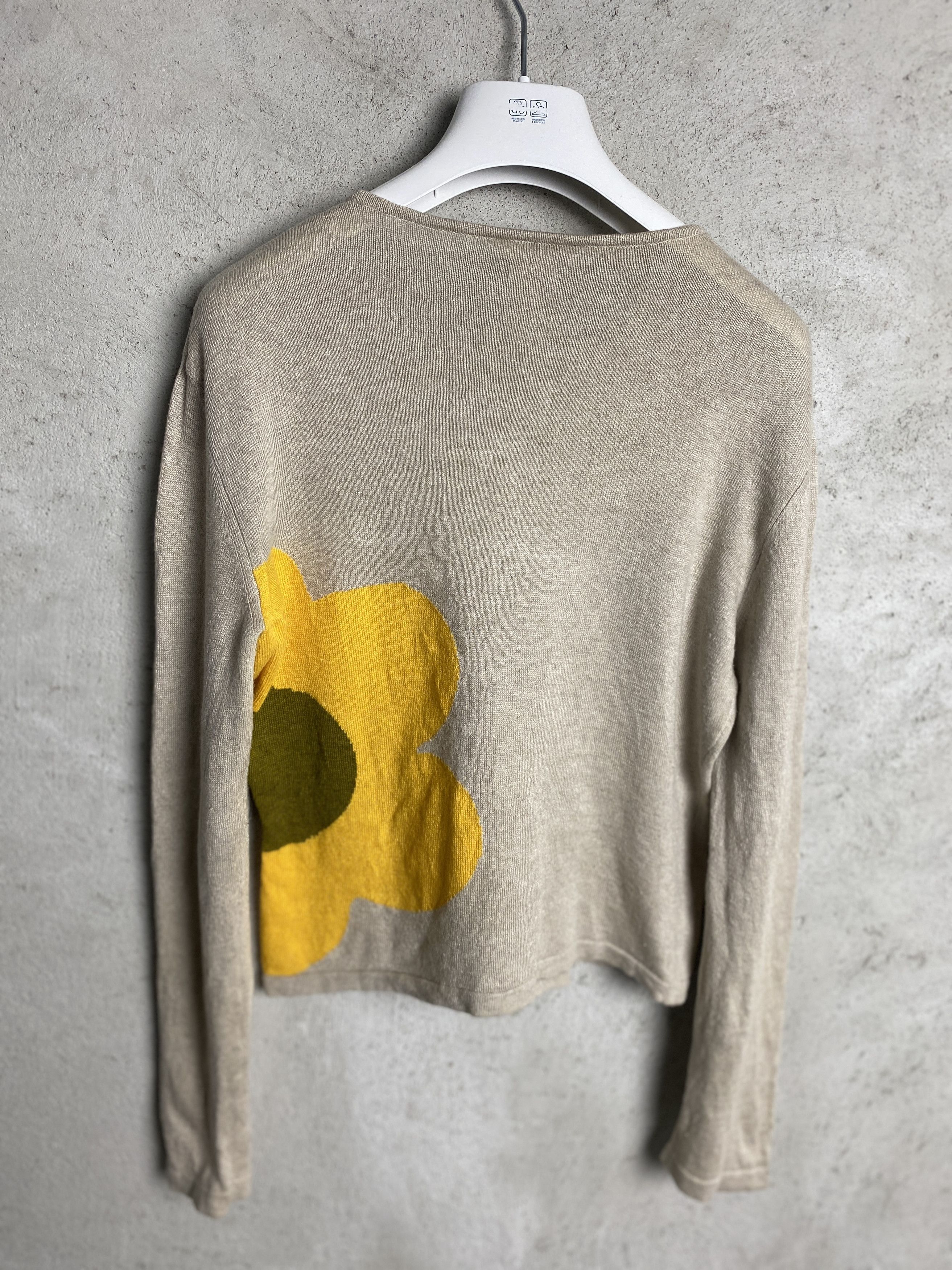 Celine Celine SS02 vintage flower print long sleeve sweater linen Size L / US 10 / IT 46 - 7 Thumbnail