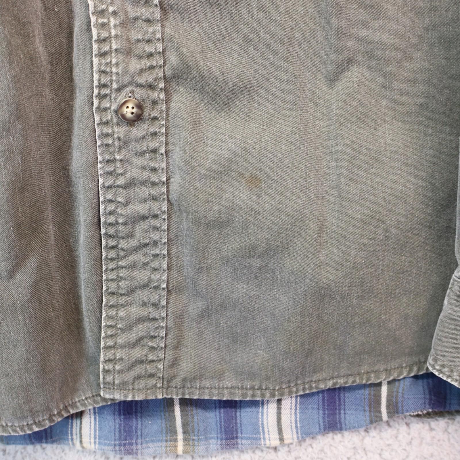 L.L. Bean LL Bean Flannel Lined Chore Shirt Men XL Regular Grey Green Size US XL / EU 56 / 4 - 2 Thumbnail