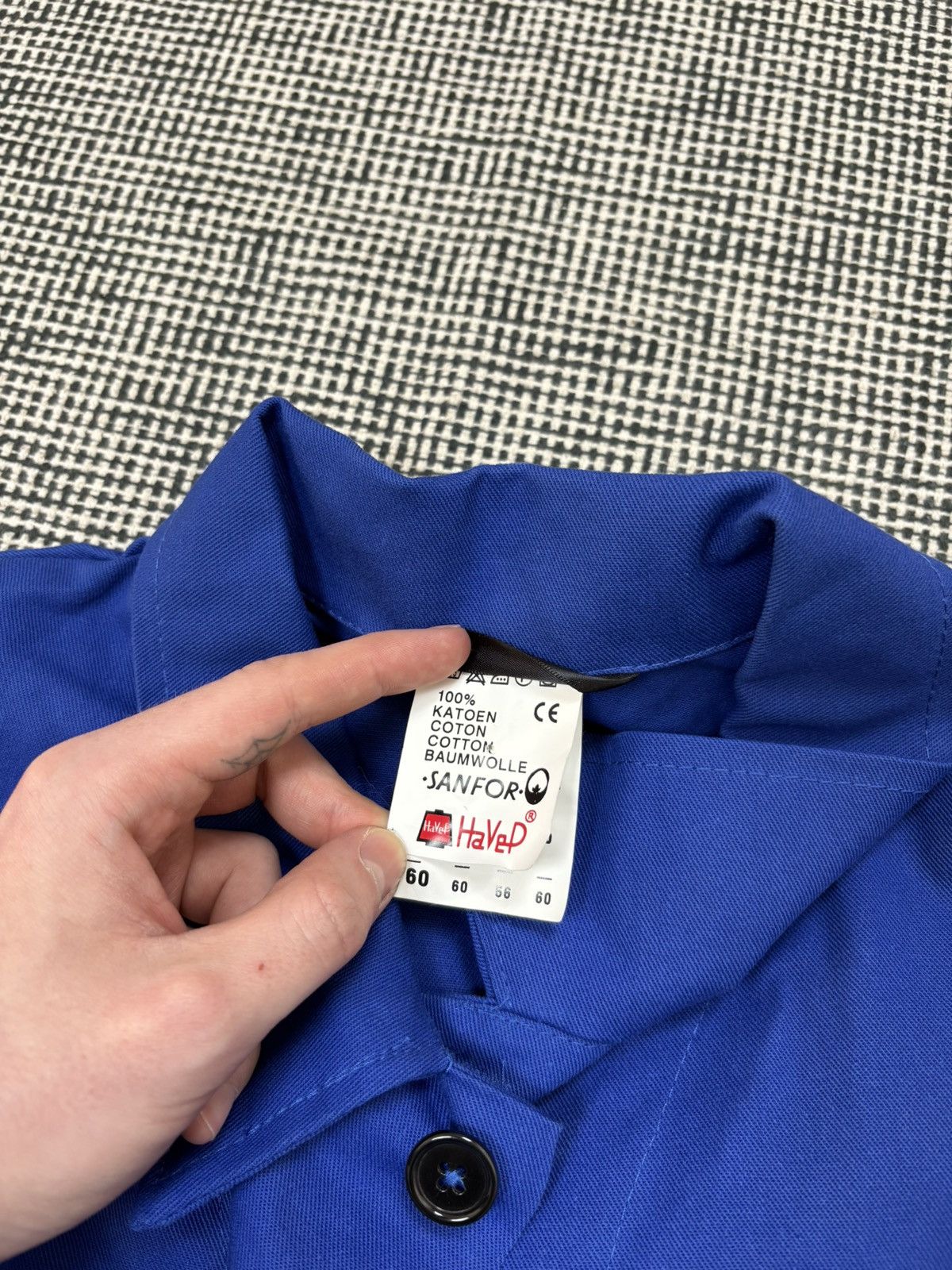 Vintage Vintage 90s blue French chore coat work jacket sanfor Size US XL / EU 56 / 4 - 7 Thumbnail