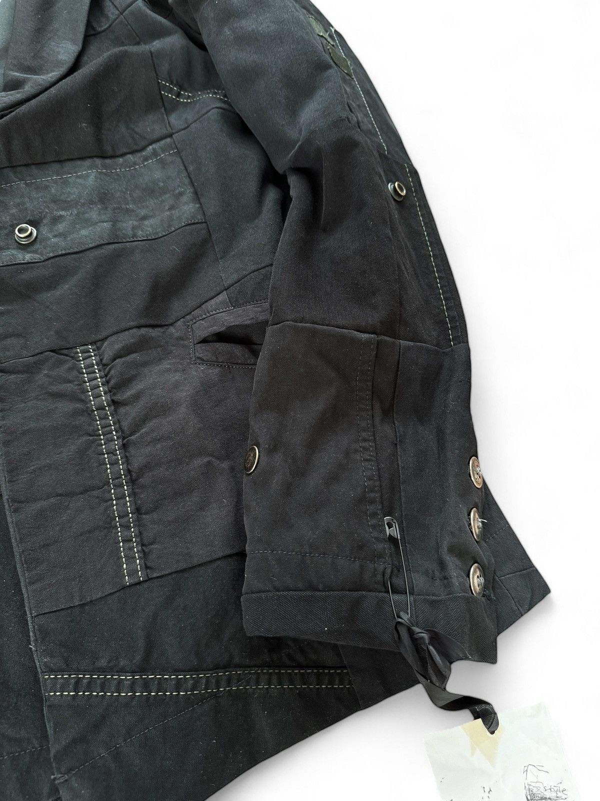 Greg Lauren Sz2 1/1 Black Workwear Tux Ollie Blazer Patchwork Jacket Size US M / EU 48-50 / 2 - 2 Thumbnail