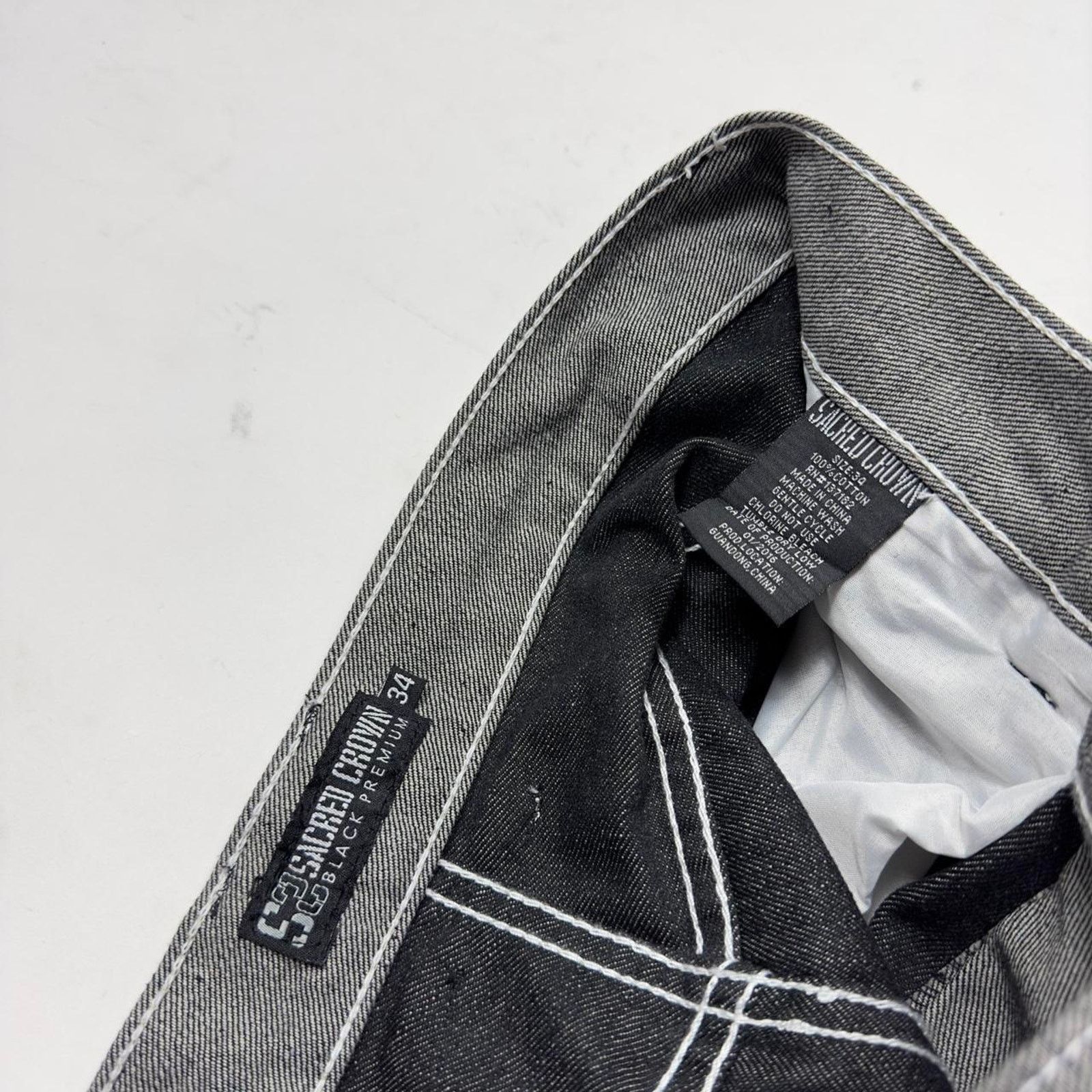 Japanese Brand × Southpole Y2K S2 Grey Wide-Leg Baggy Streetwear Grunge Denim Pants Size US 34 / EU 50 - 5 Thumbnail