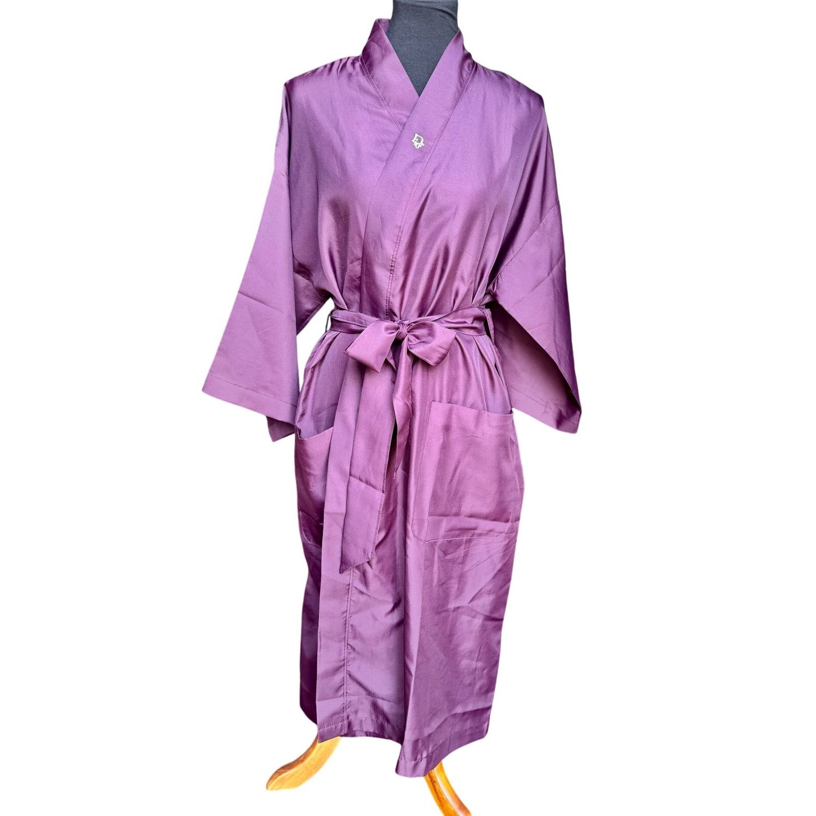 Dior Dior Stylish Purple Kimono Robe with Pockets Size ONE SIZE - 2 Thumbnail