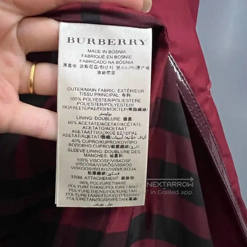 Burberry Burberry Red Cotton Mid-Length Coat. Size XXS / US 00 / IT 34 - 3 Thumbnail