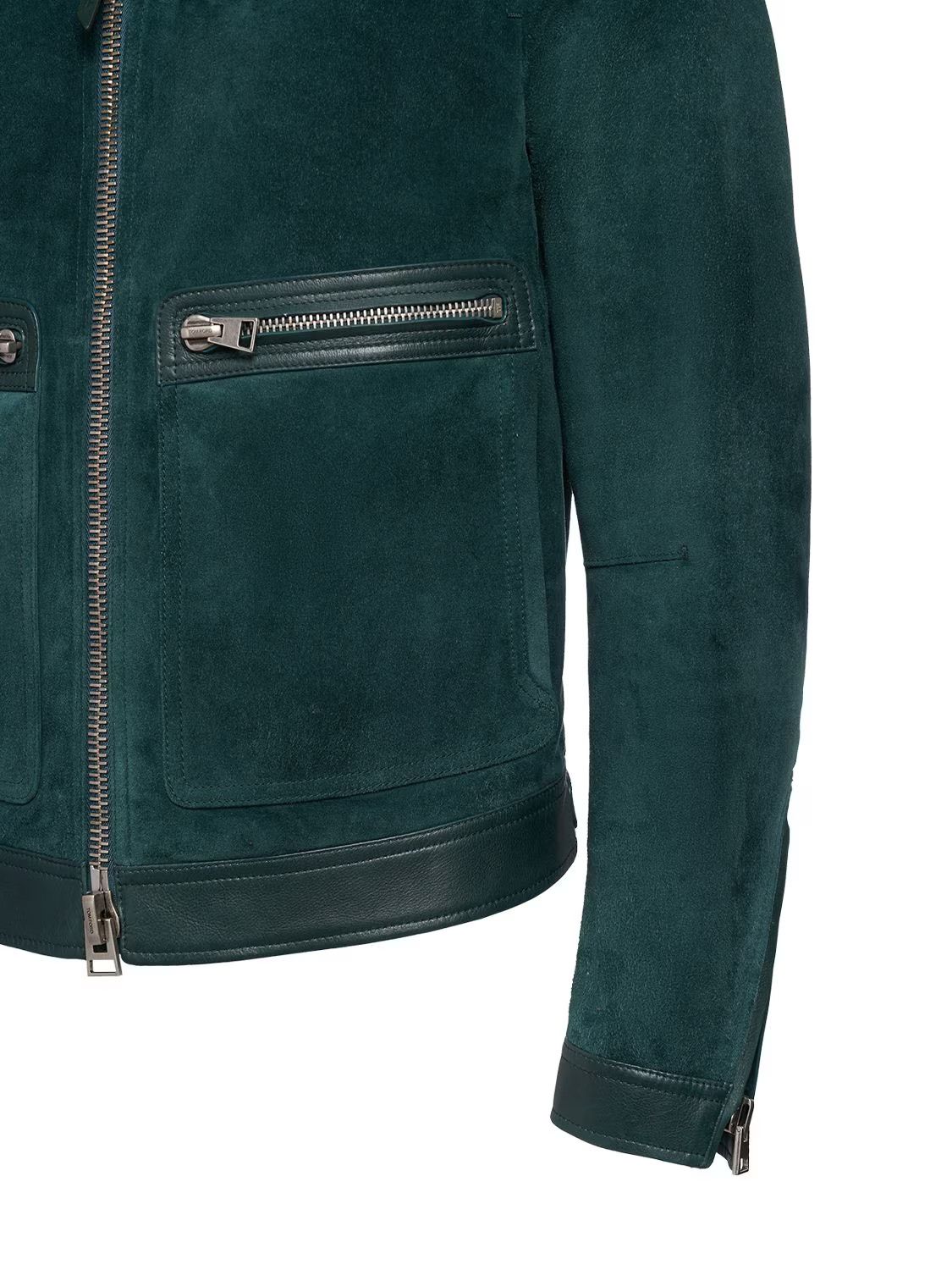 Tom Ford o1w1db10124 Brushed Suede Blouson Jacket in Dark Teal Size US M / EU 48-50 / 2 - 5 Thumbnail