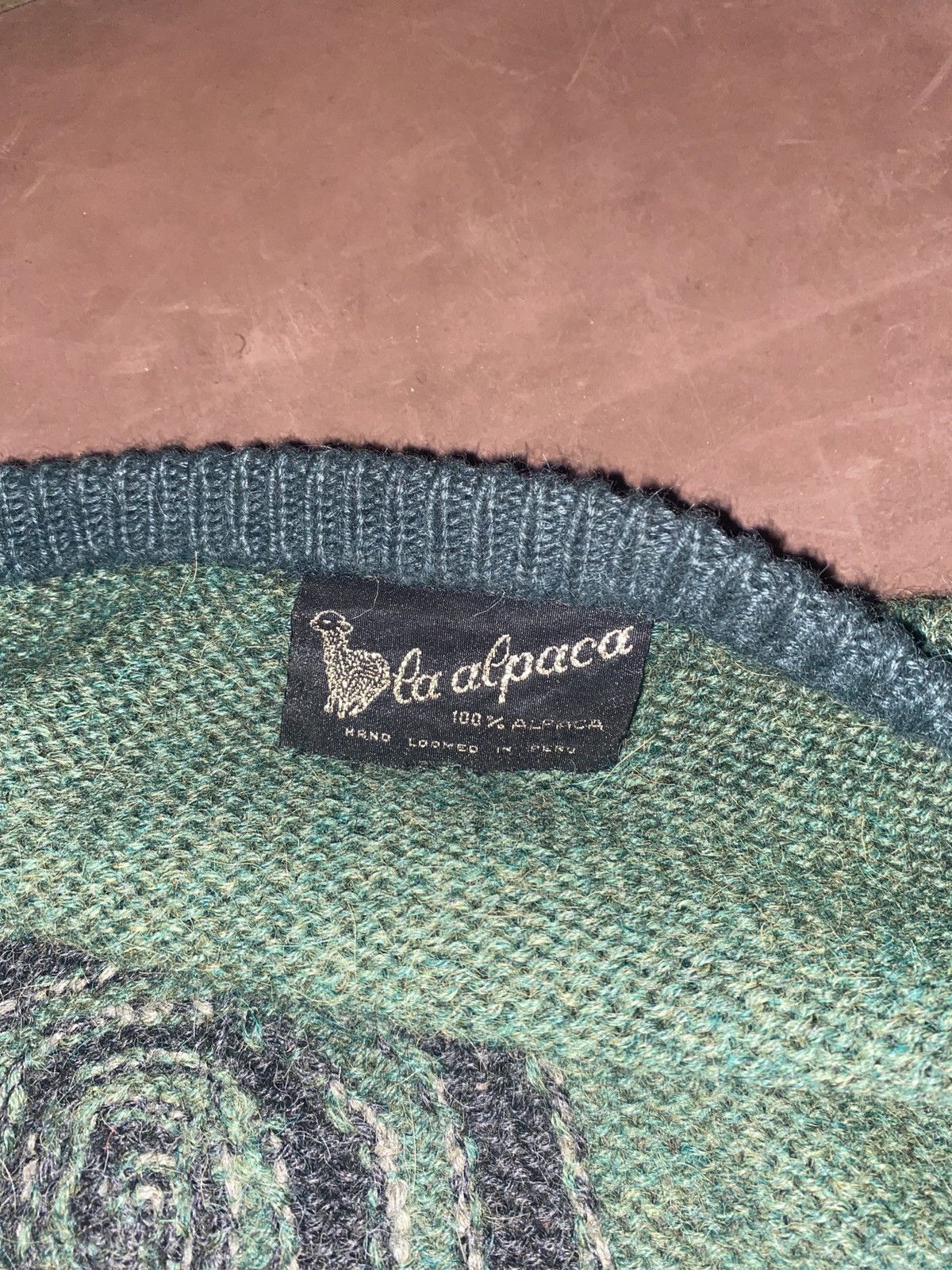 Vintage Green Alpaca Animal Cardigan Size US L / EU 52-54 / 3 - 3 Thumbnail