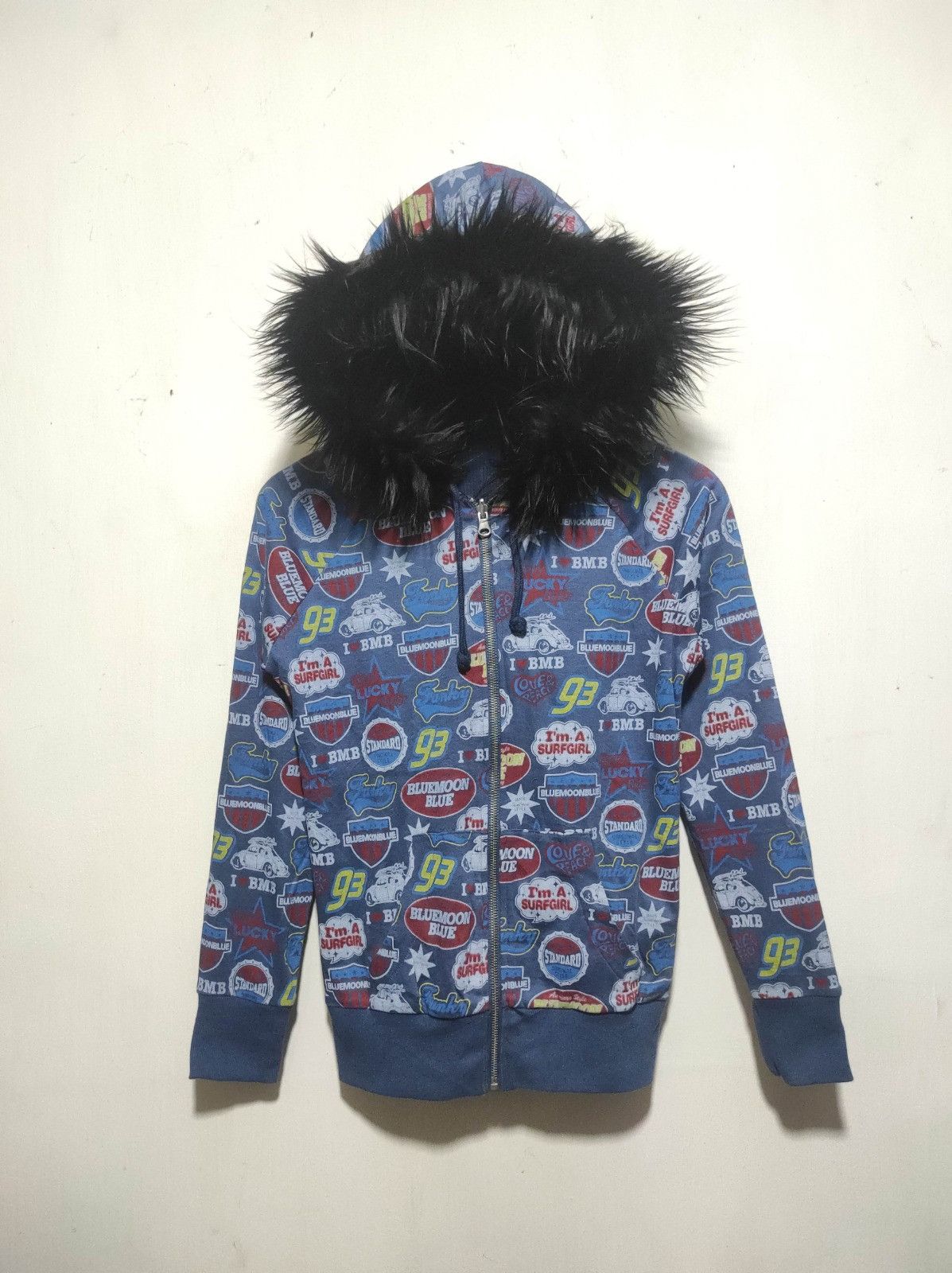 Japanese Brand Blue Moon Blue Reversibel zip Fur hoodie LGB ifsix style Size US XS / EU 42 / 0 - 3 Thumbnail