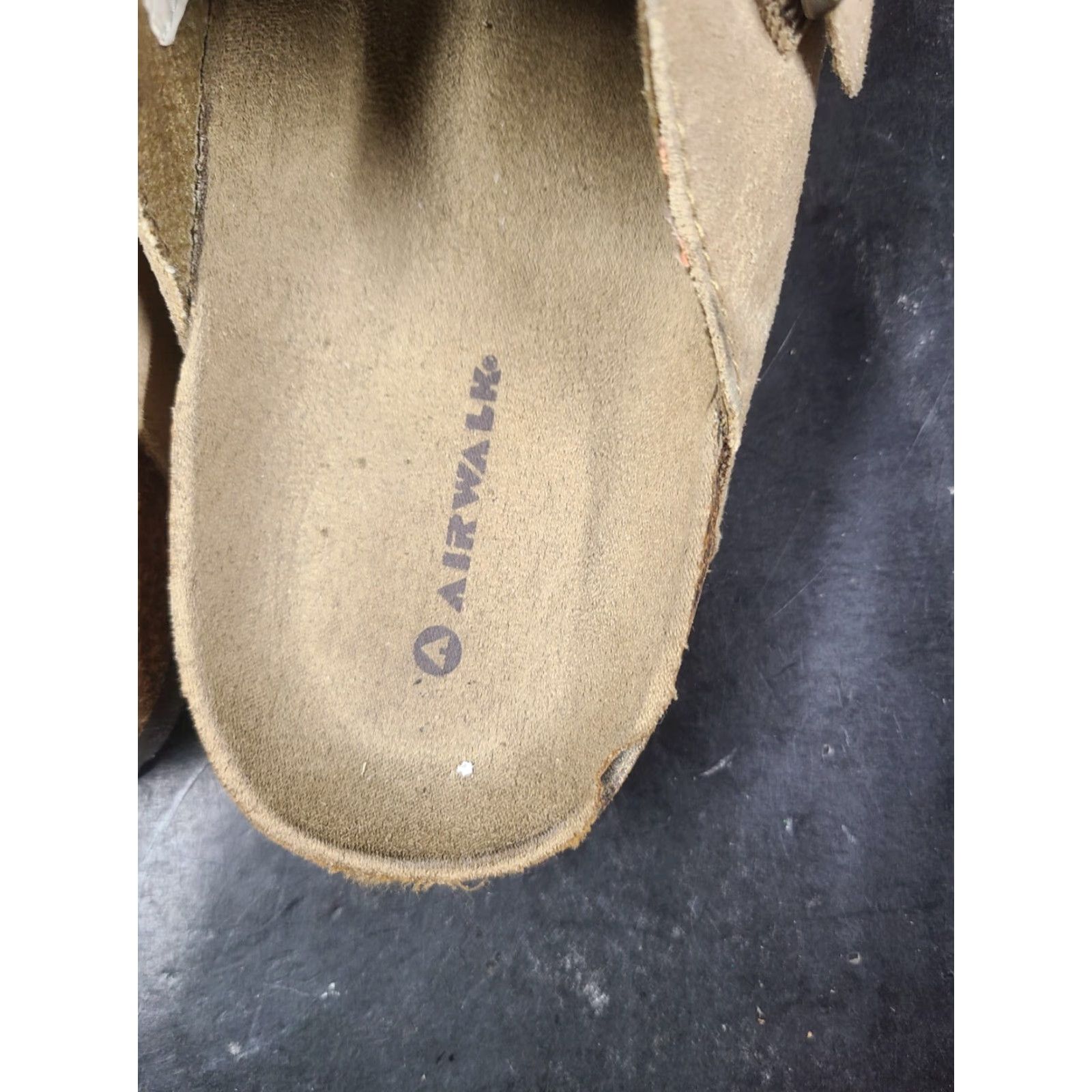 Airwalk Airwalk Sandals Womens 9 Clogs Mules Slip-On Flats Brown Faux Suede Buckle Size US 9 / IT 39 - 6 Thumbnail