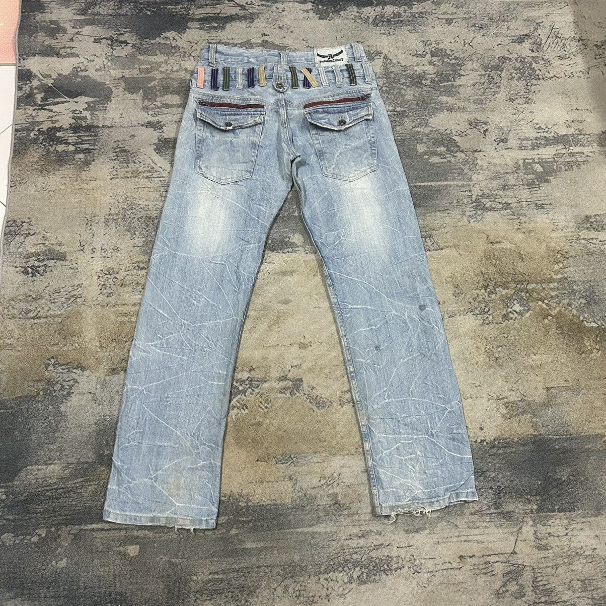 Japanese Brand Vintage Japanese Double Waist Lgiht Washed Denim Jeans Size US 33 - 6 Thumbnail