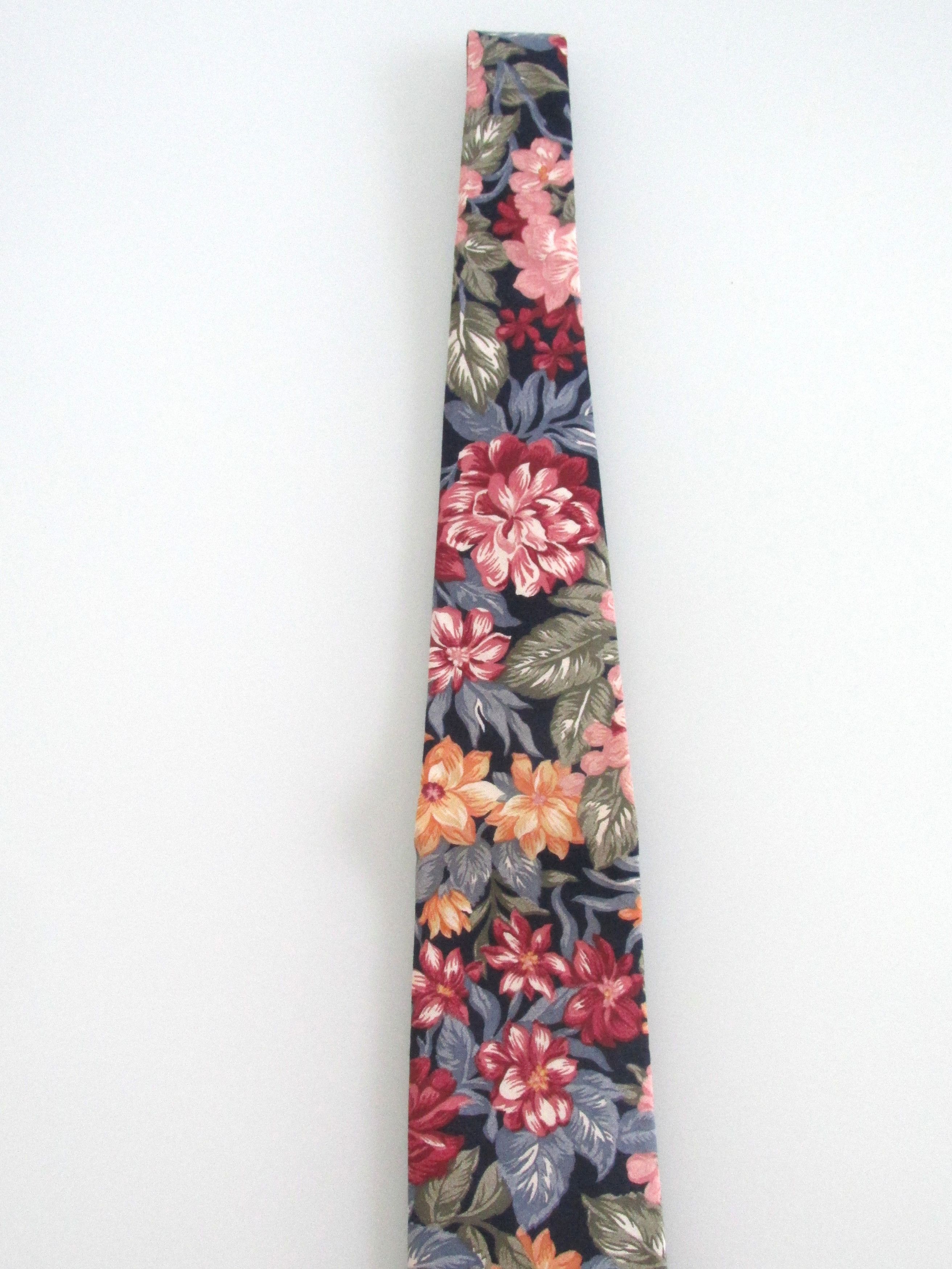 Vintage Natural Assets (NWOT) Vintage Men's Cotton Floral Tie Size ONE SIZE - 3 Thumbnail