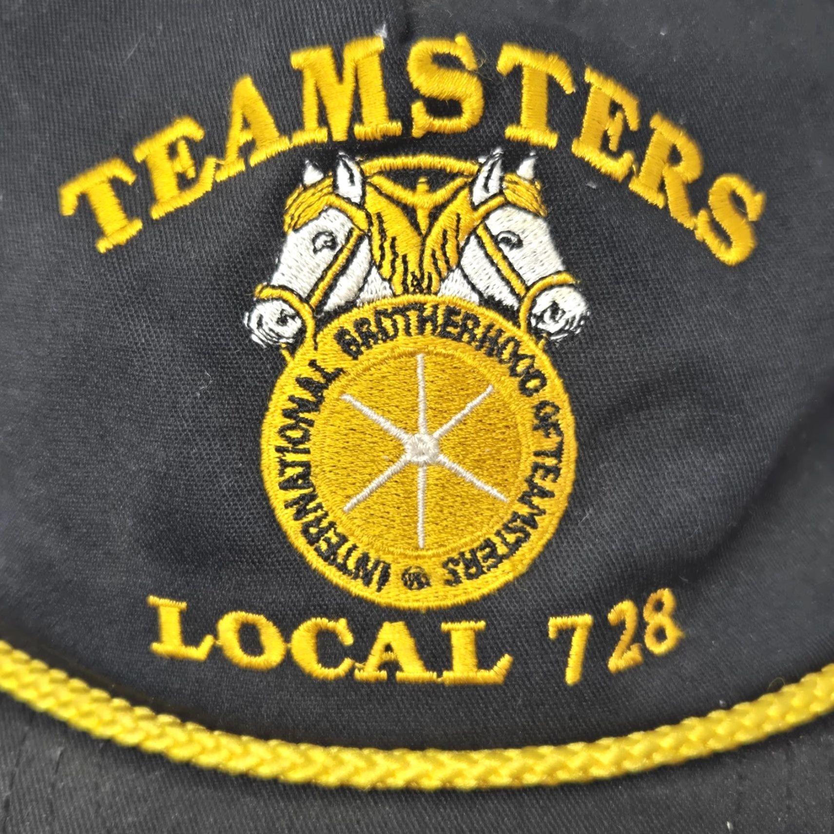 Vintage VINTAGE Teamsters Hat Unbranded Trucker Adjustable USA Black Workwear Union Made Size ONE SIZE - 6 Thumbnail