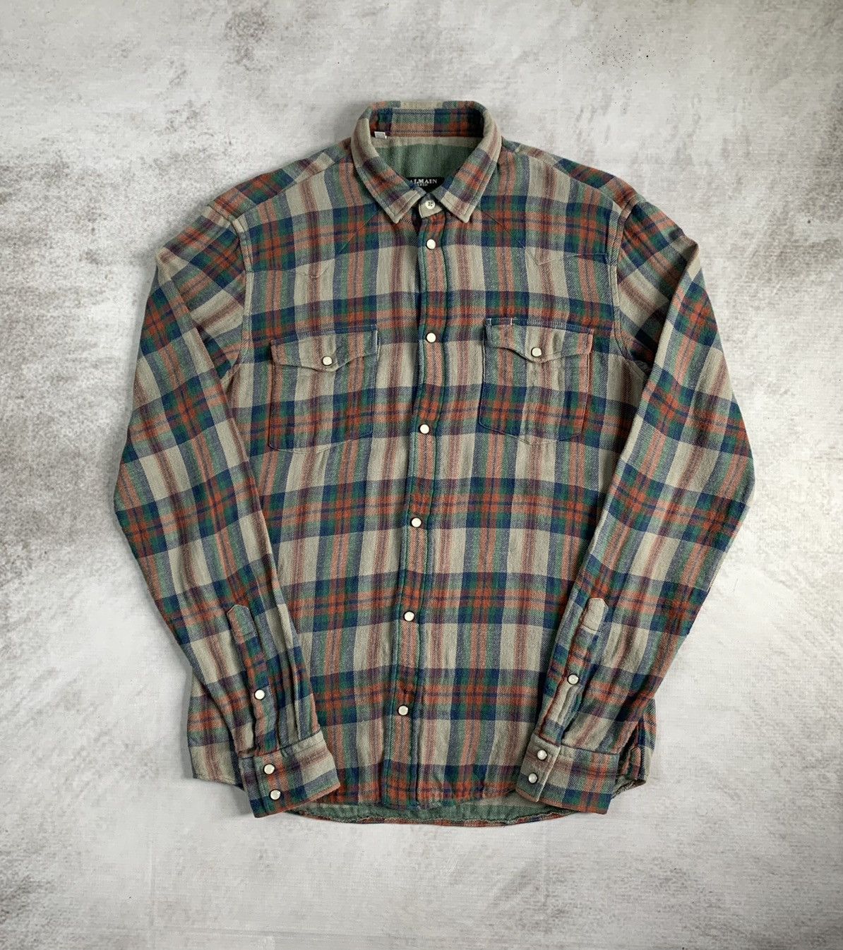image of Aw11 Balmain Paris Western Flannel Shirt in Mix, Men's (Size Medium)