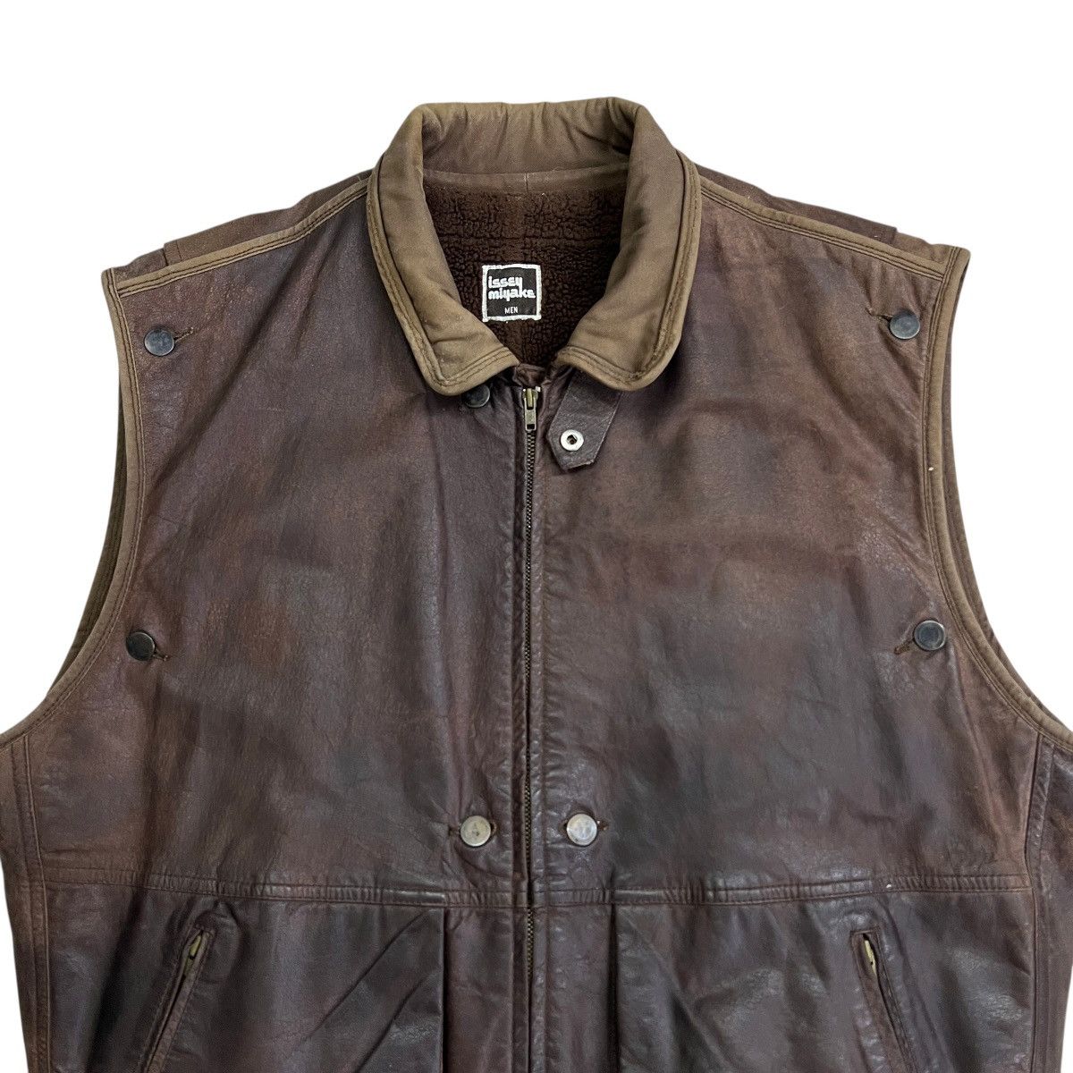 Issey Miyake 🔥 80s Issey Miyake Men Cargo Cowhide Leather shearling liner Size US M / EU 48-50 / 2 - 9 Thumbnail