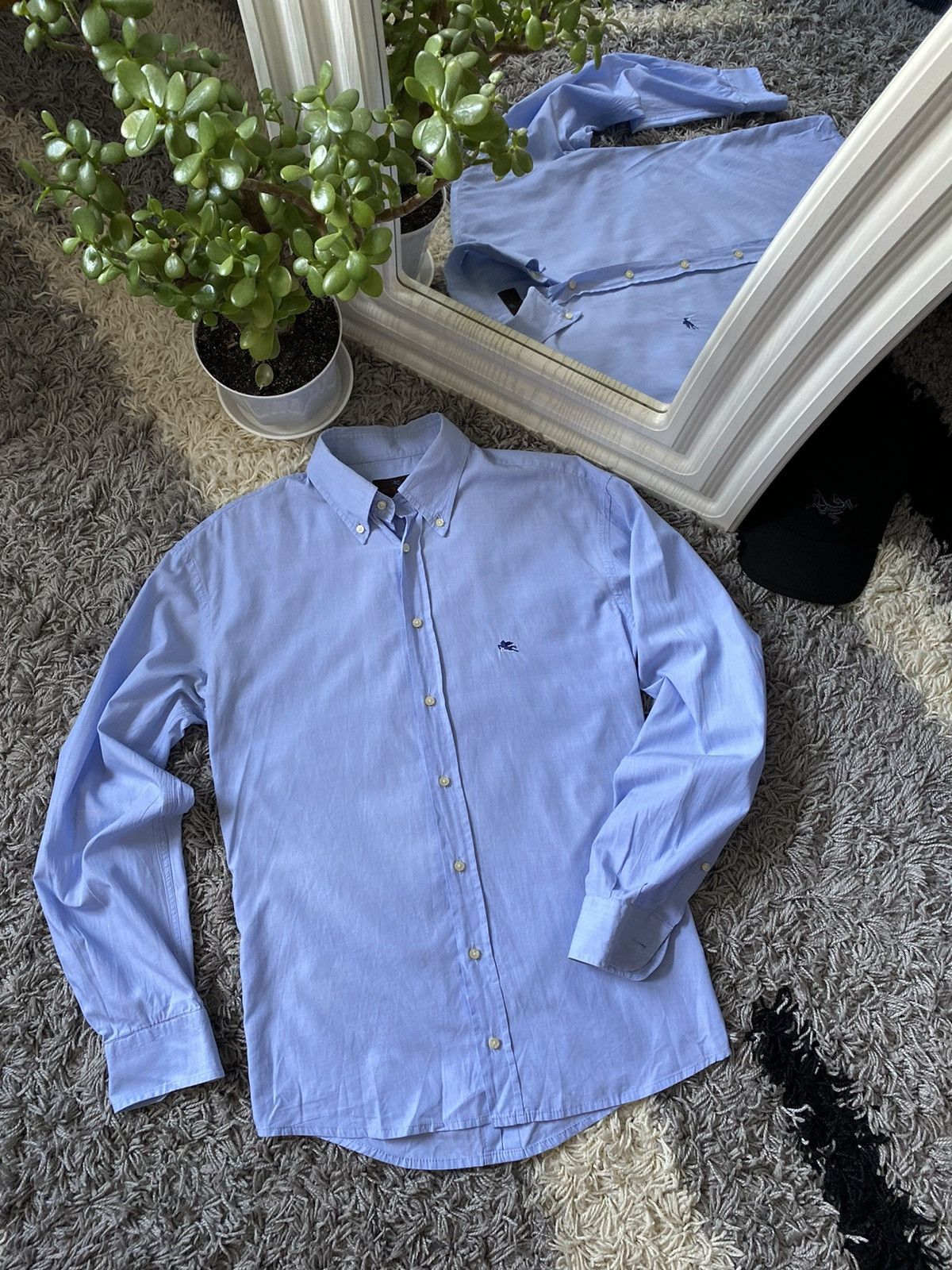 Etro Etro luxury shirt collared button down embroidered logo Size US M / EU 48-50 / 2 - 4 Thumbnail