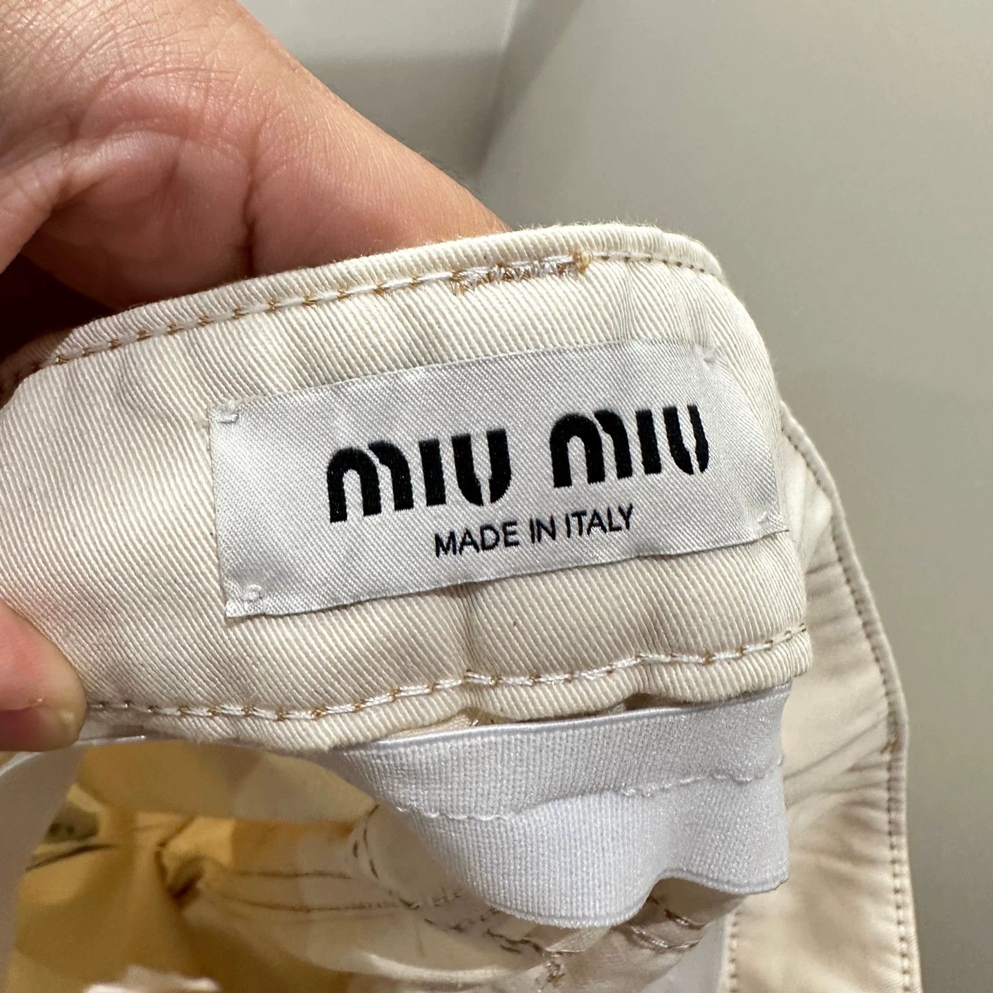 Miu Miu MIU MIU mid-rise logo letter embroidery denim shorts 27 Size 27" / US 4 / IT 40 - 3 Thumbnail