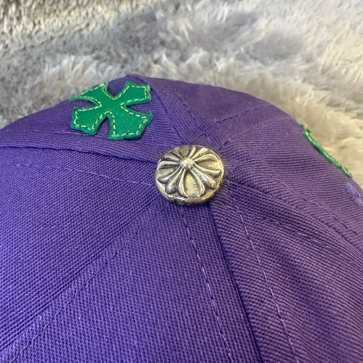 Chrome Hearts Purple CH Trucker Green Leather Cross Patch Size ONE SIZE - 5 Thumbnail