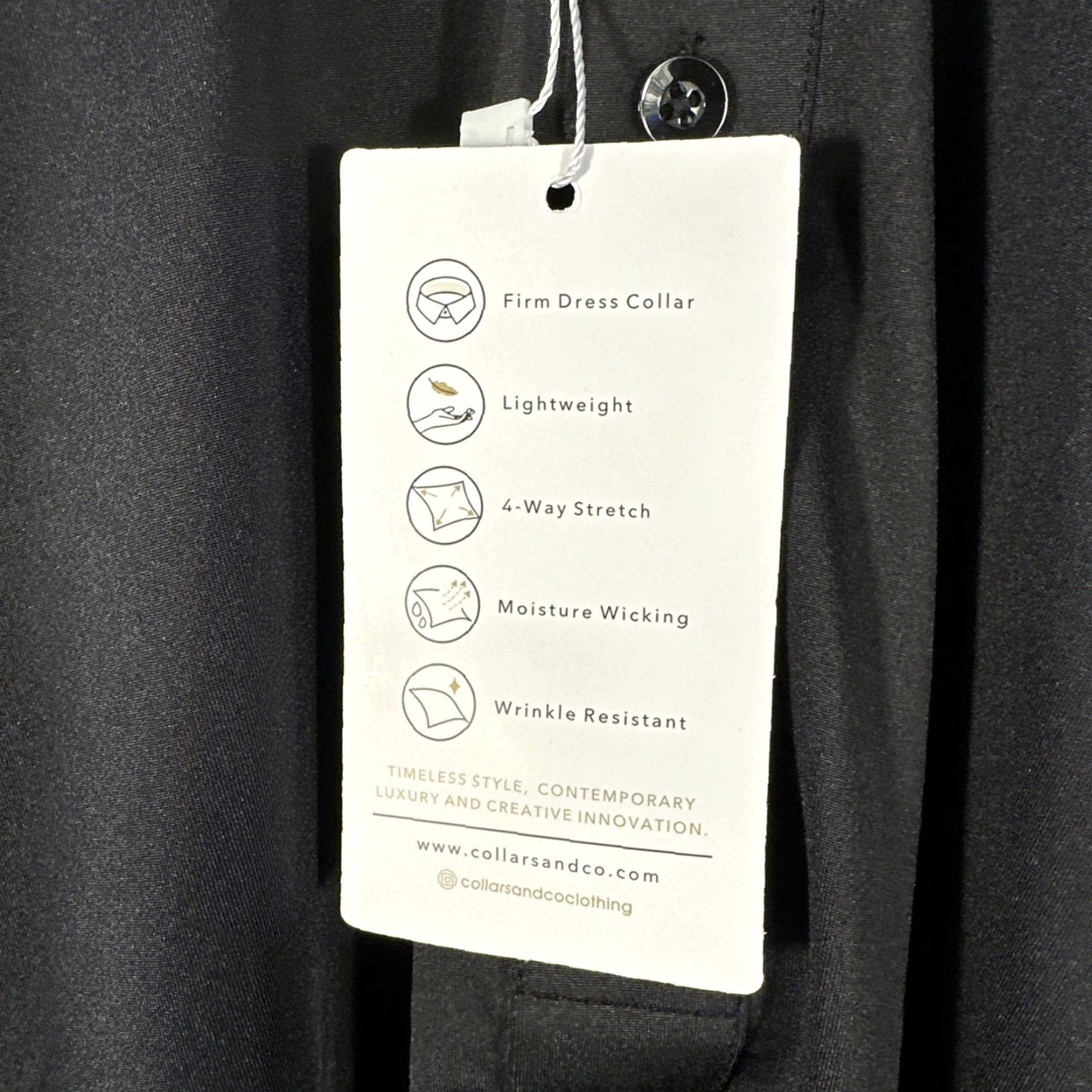 CO Collars & Co Polo Dress Collared Short Sleeve Black 2XL XXL Mens Lightweight Stretch Polyester Spandex Polo Shirt Casual Business Travel All Seasons Size US XXL / EU 58 / 5 - 4 Thumbnail