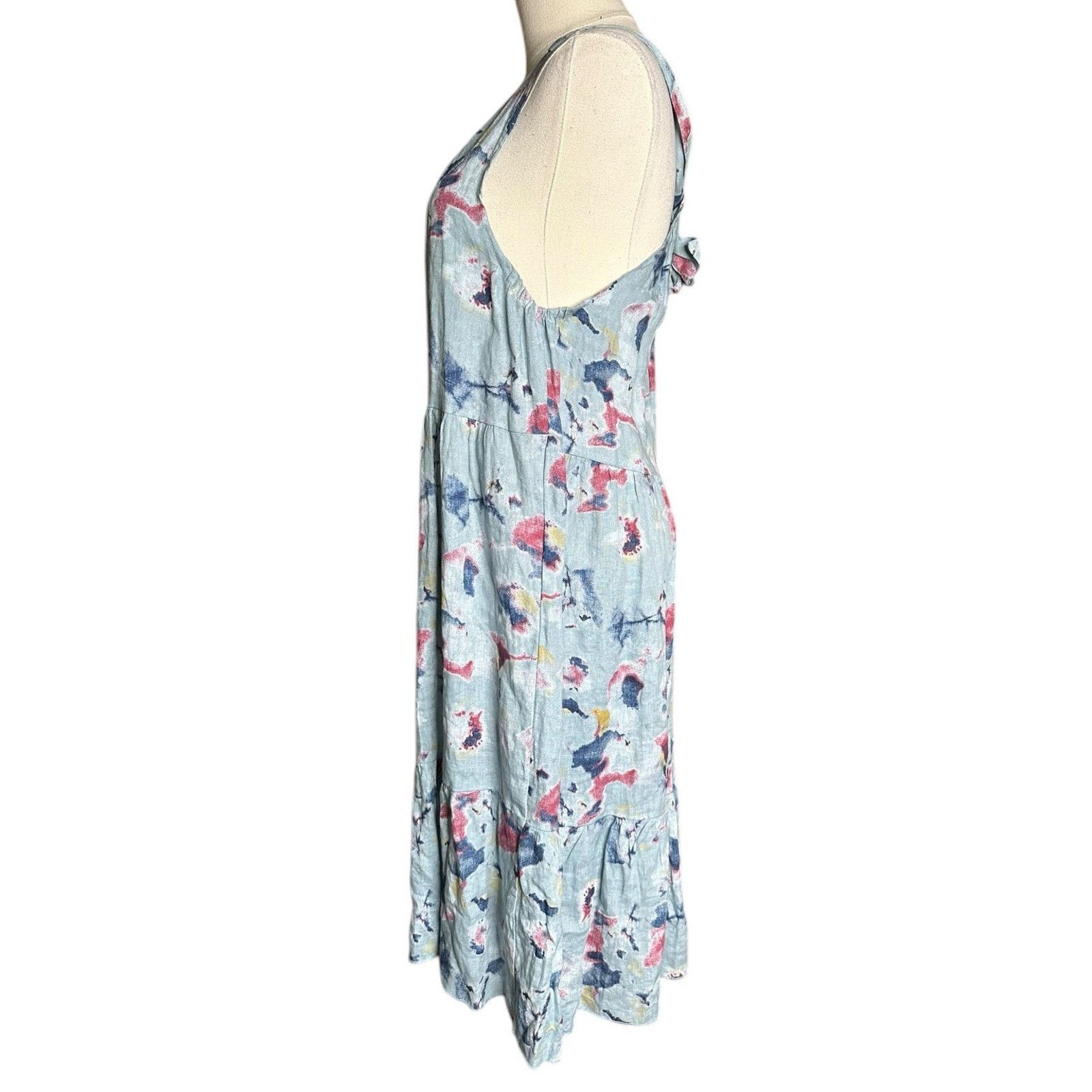 Other Bellambra Linen Dress Womens XS Blue Floral Sleeveless Italy Size XS / US 0-2 / IT 36-38 - 3 Thumbnail