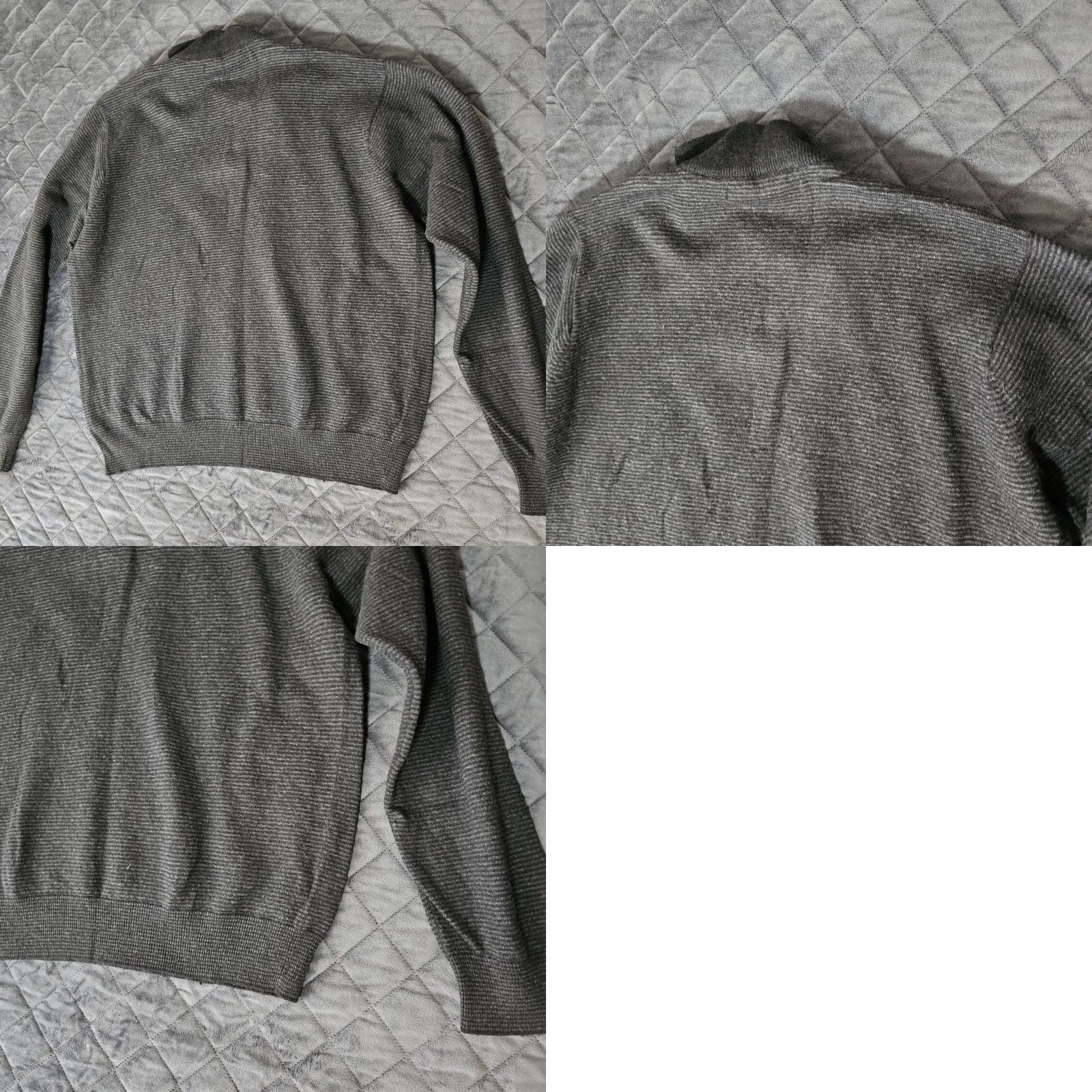 Perry Ellis Perry Ellis Men's 1/4 Zip Sweater Pullover Size L Black Stripe Warm Wool Blend Size US L / EU 52-54 / 3 - 8 Thumbnail
