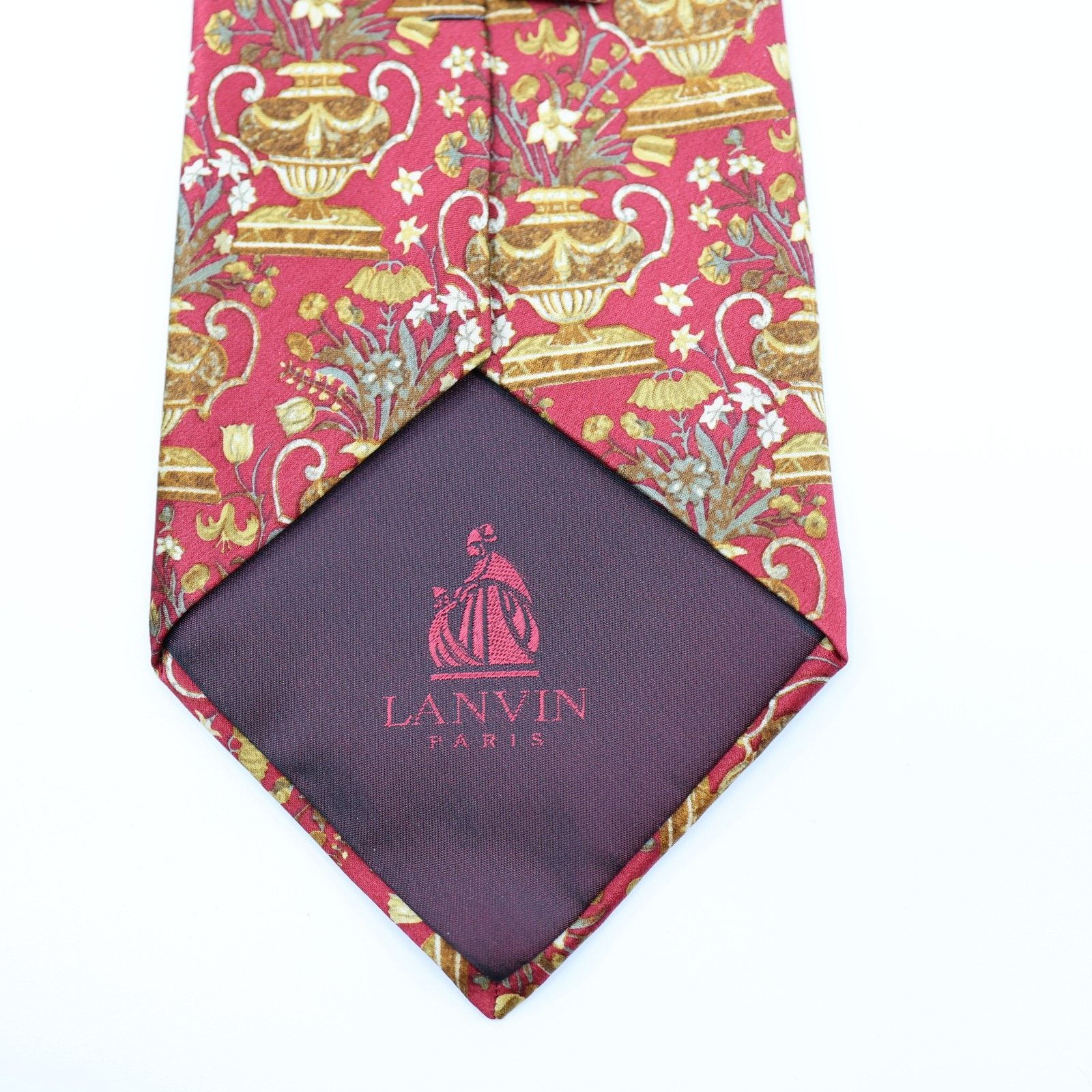 Lanvin LANVIN PARIS Bordeaux Luxury Silk Tie France 4" Size ONE SIZE - 4 Thumbnail