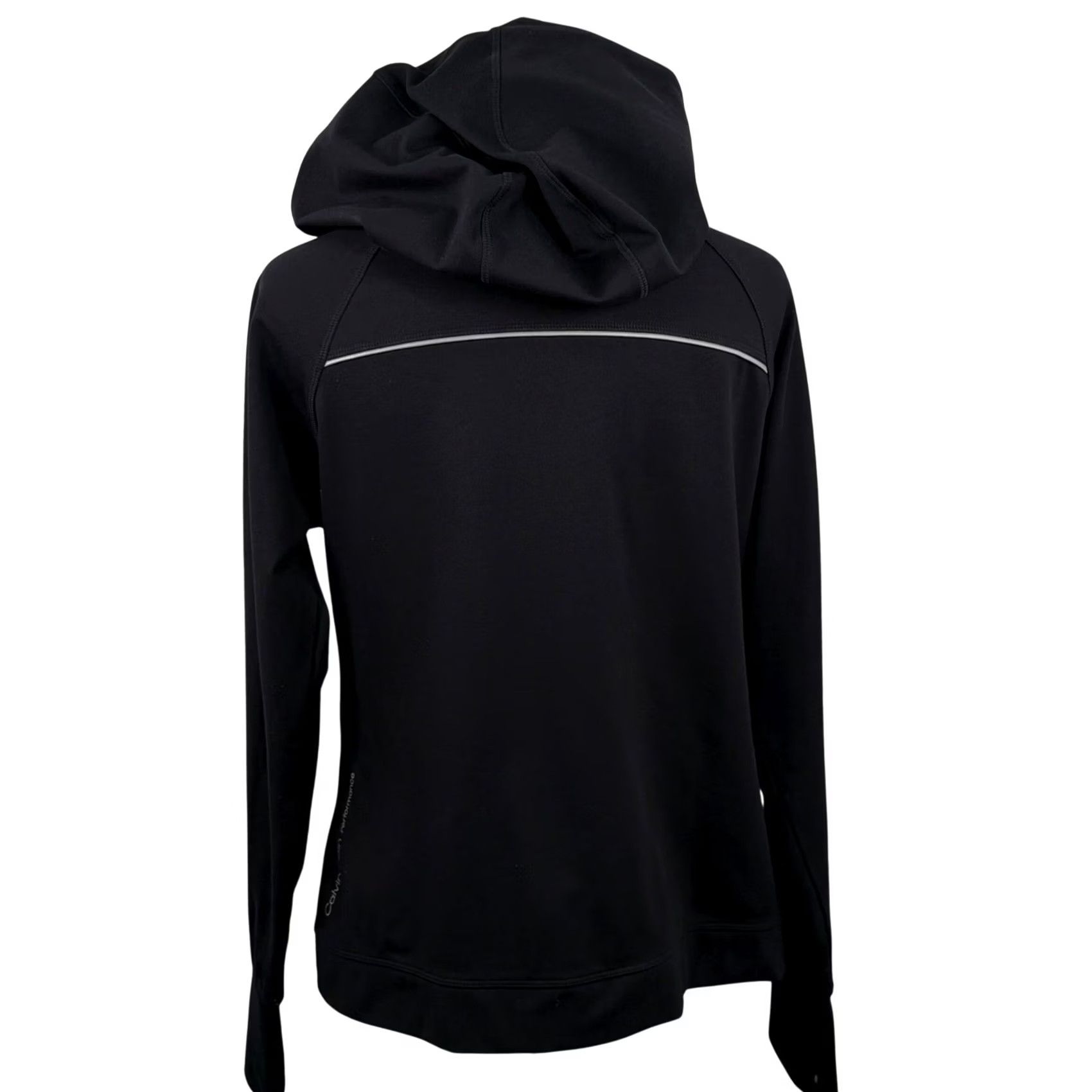 Calvin Klein Calvin Klein Performance Hoodie Black Full Zip Raglan Sleeve PFSJ4176 Womens L Size Stretch Reflective Pockets Zip Front Hooded Athleisure Athletic Size L / US 10 / IT 46 - 2 Thumbnail