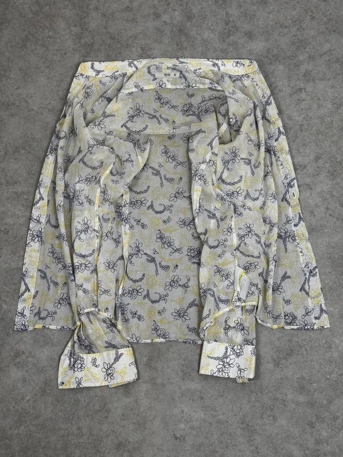 Prada Prada White Clear Sweet Flowers Shirt Size US S / EU 44-46 / 1 - 7 Thumbnail
